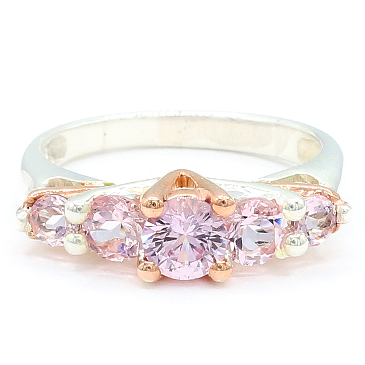 Michael's Originals One-of-a-kind 1.70ctw Pink Morganite Five Stone Ring