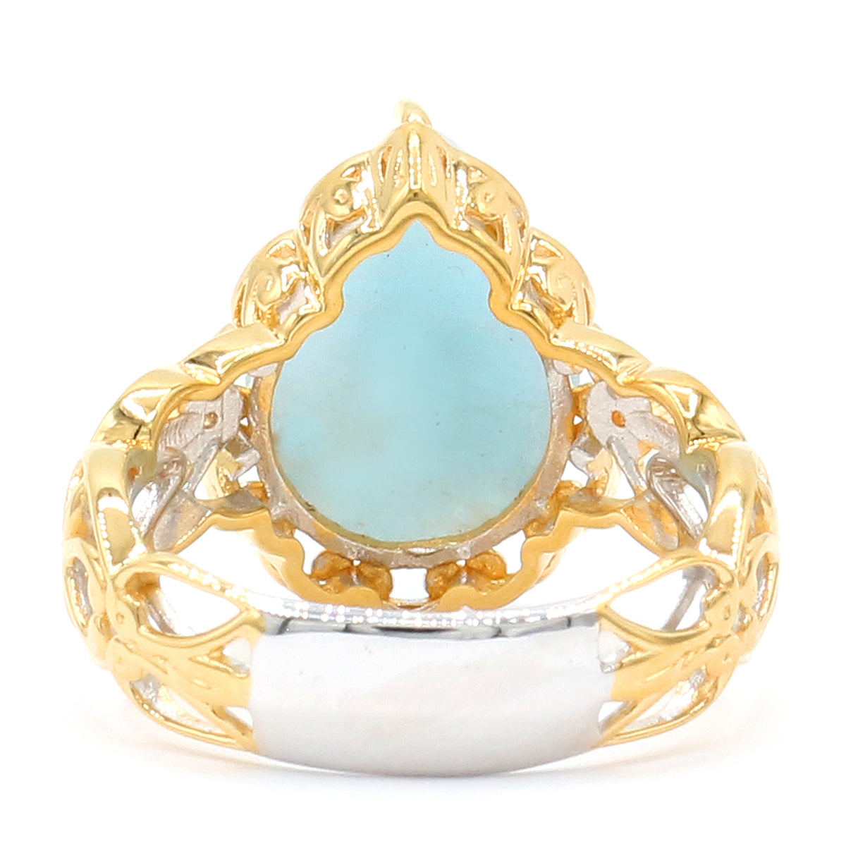 Bague Gems en Vogue en aigue-marine taille trillion de 2,27 ct et zircon blanc
