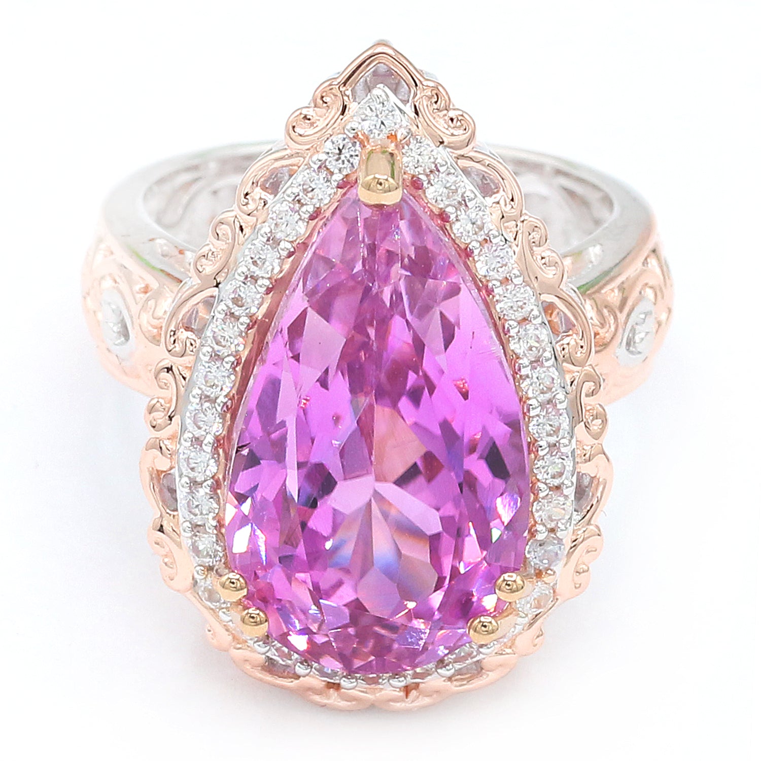 Limited Edition Gems en Vogue Luxe One-of-a-Kind 16.87ctw Kunzite & White Zircon Ring