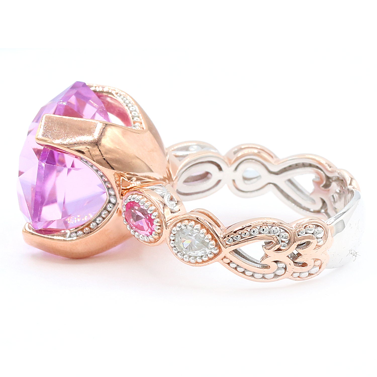 Limited Edition Gems en Vogue Luxe One-of-a-Kind 19.37ctw Kunzite, Tanzanian Pink Spinel & White Zircon Ring