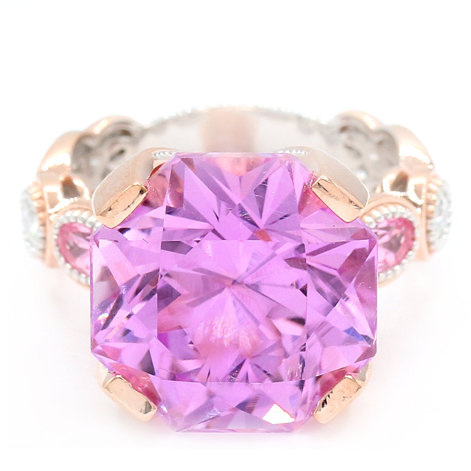 Limited Edition Gems en Vogue Luxe One-of-a-Kind 19.37ctw Kunzite, Tanzanian Pink Spinel & White Zircon Ring