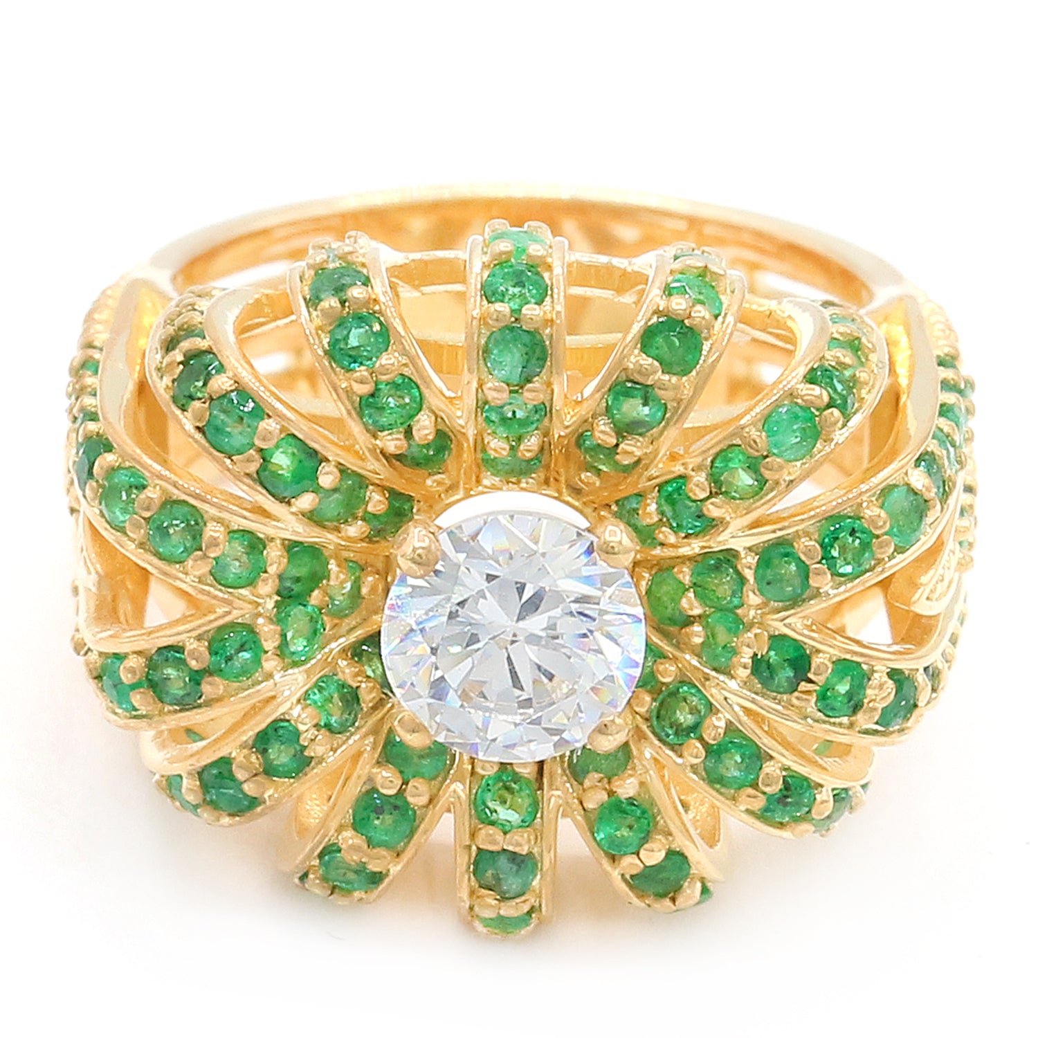 Limited Edition Gems en Vogue Luxe, One-of-a-kind IGI Certified Over 1ct Lab Grown Diamond & Emerald Ring