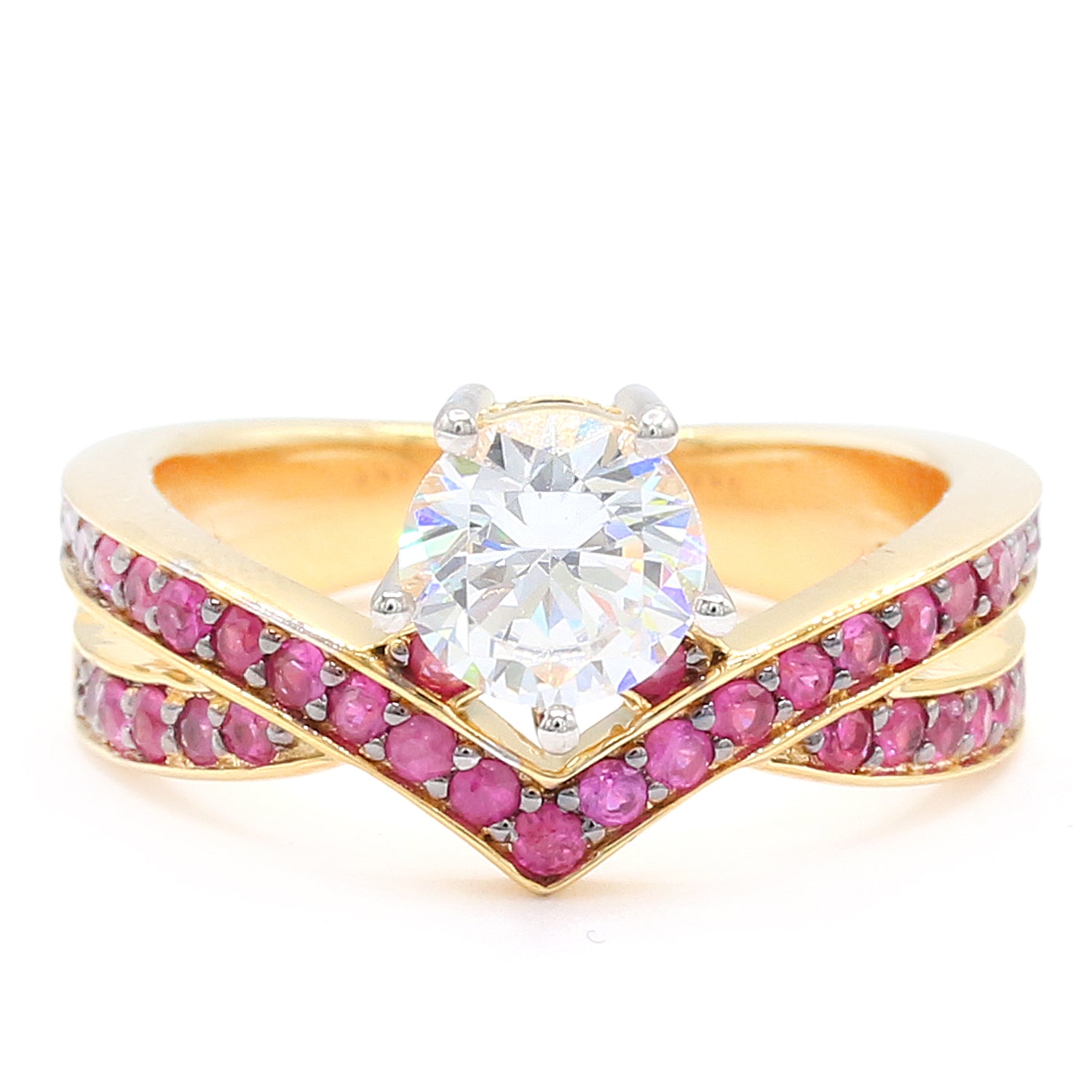 Limited Edition Gems en Vogue Luxe, One-of-a-kind IGI Certified Over 1ct Lab Grown Diamond & Ruby Ring