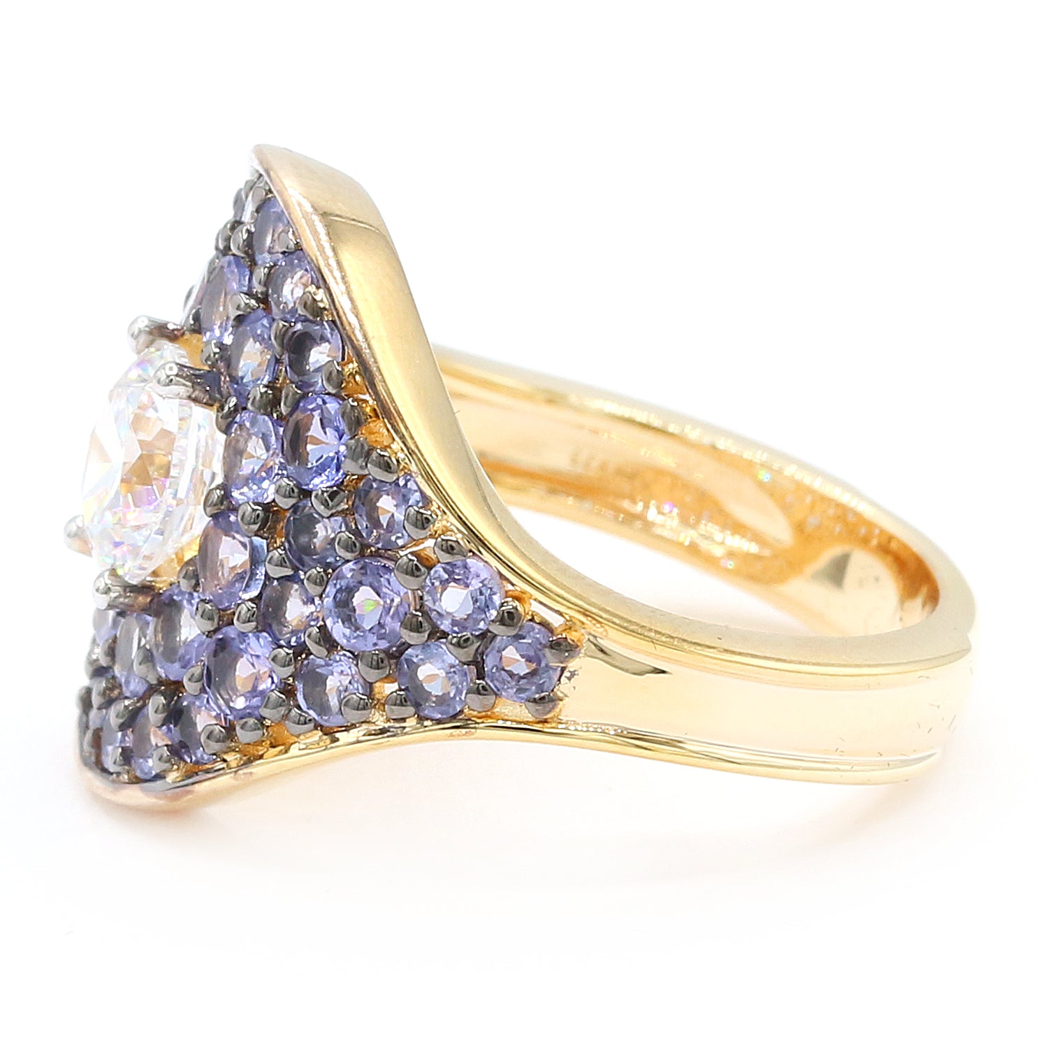 Limited Edition Gems en Vogue Luxe, One-of-a-kind IGI Certified Over 1ct Lab Grown Diamond & Tanzanite Ring