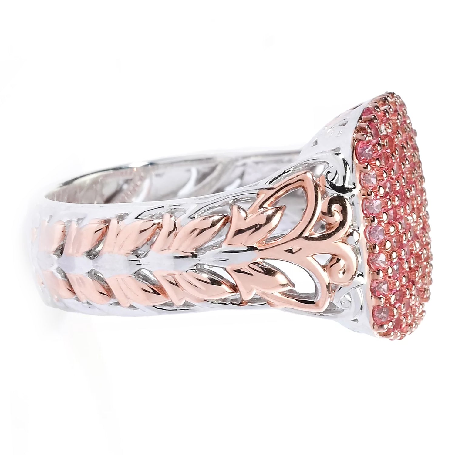 Gems en Vogue 1.10ctw Padparadscha Sapphire Pinkie Ring