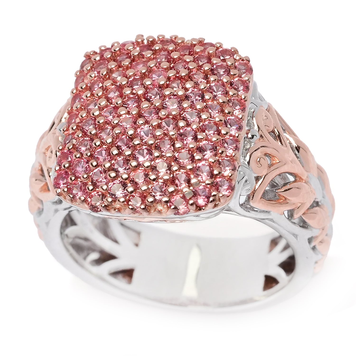 Gems en Vogue 1.10ctw Padparadscha Sapphire Pinkie Ring