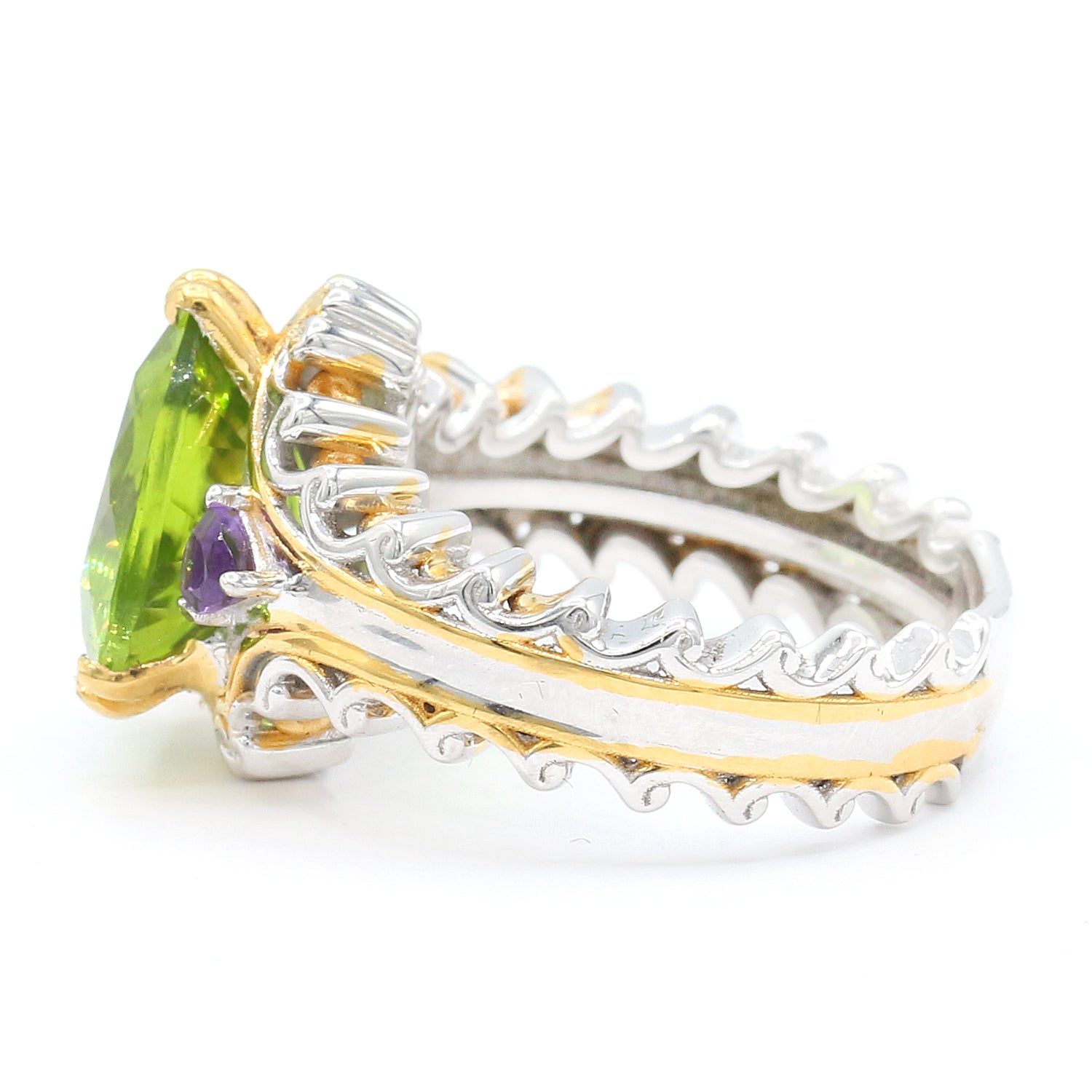 Gems en Vogue 5.70ctw Peridot & African Amethyst Ring