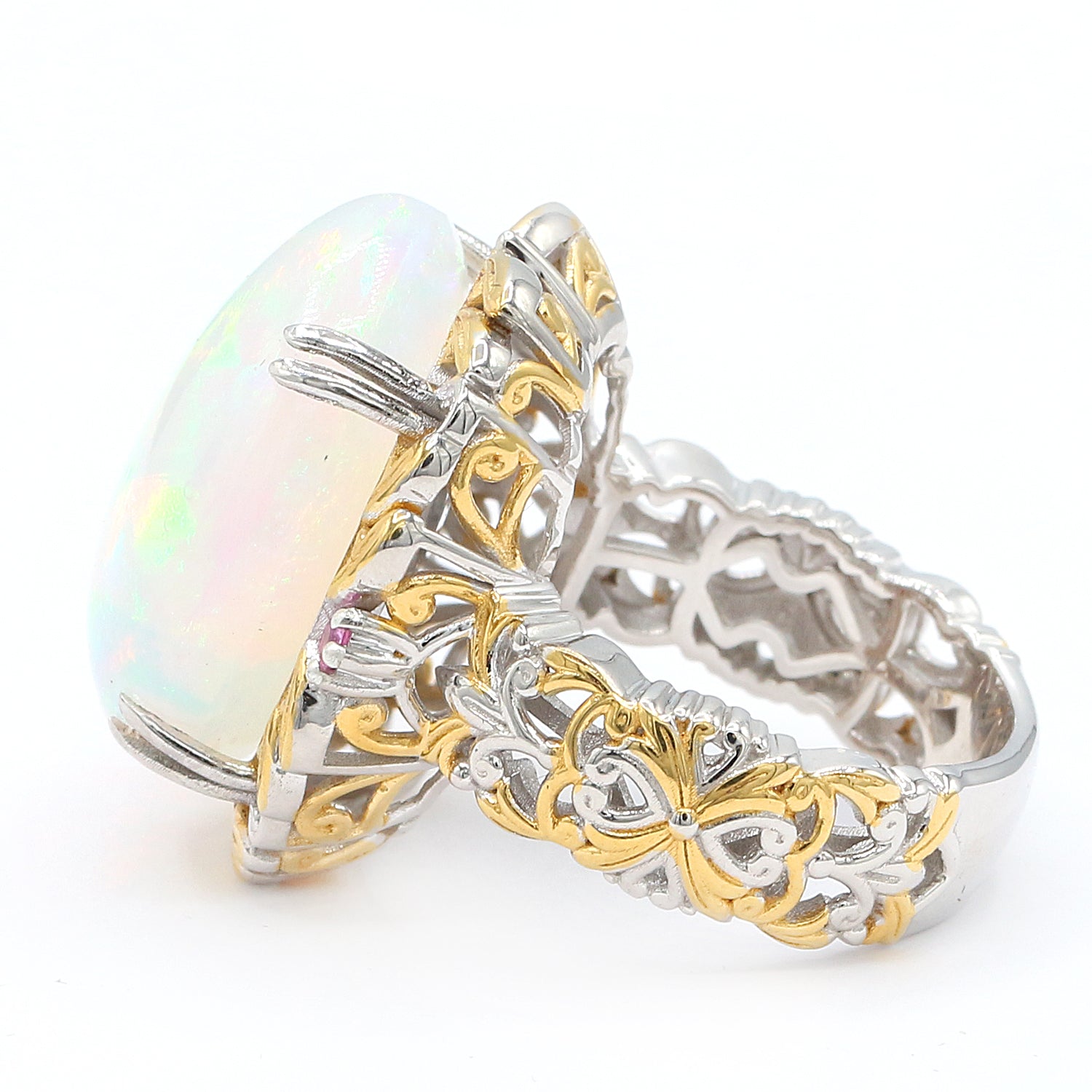 Limited Edition Gems en Vogue Luxe, One-of-a-Kind 16.82ctw Ethiopian Opal & Ruby Ring