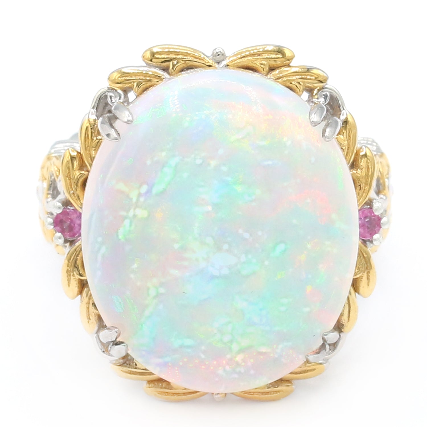 Limited Edition Gems en Vogue Luxe, One-of-a-Kind 16.82ctw Ethiopian Opal & Ruby Ring
