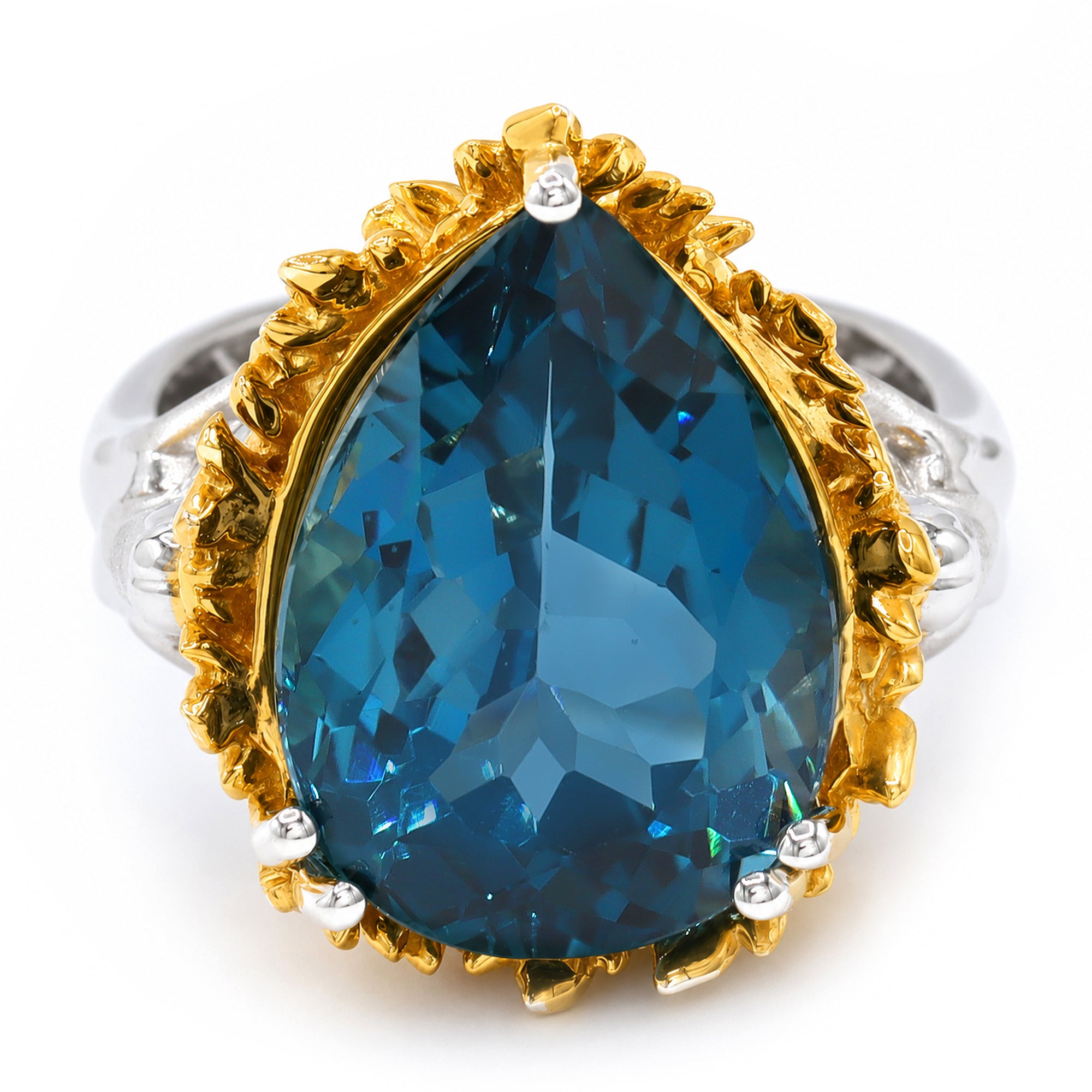 Gems en Vogue One-of-a-Kind 24K Palladium Silver 14.90ctw London Blue Topaz Ring