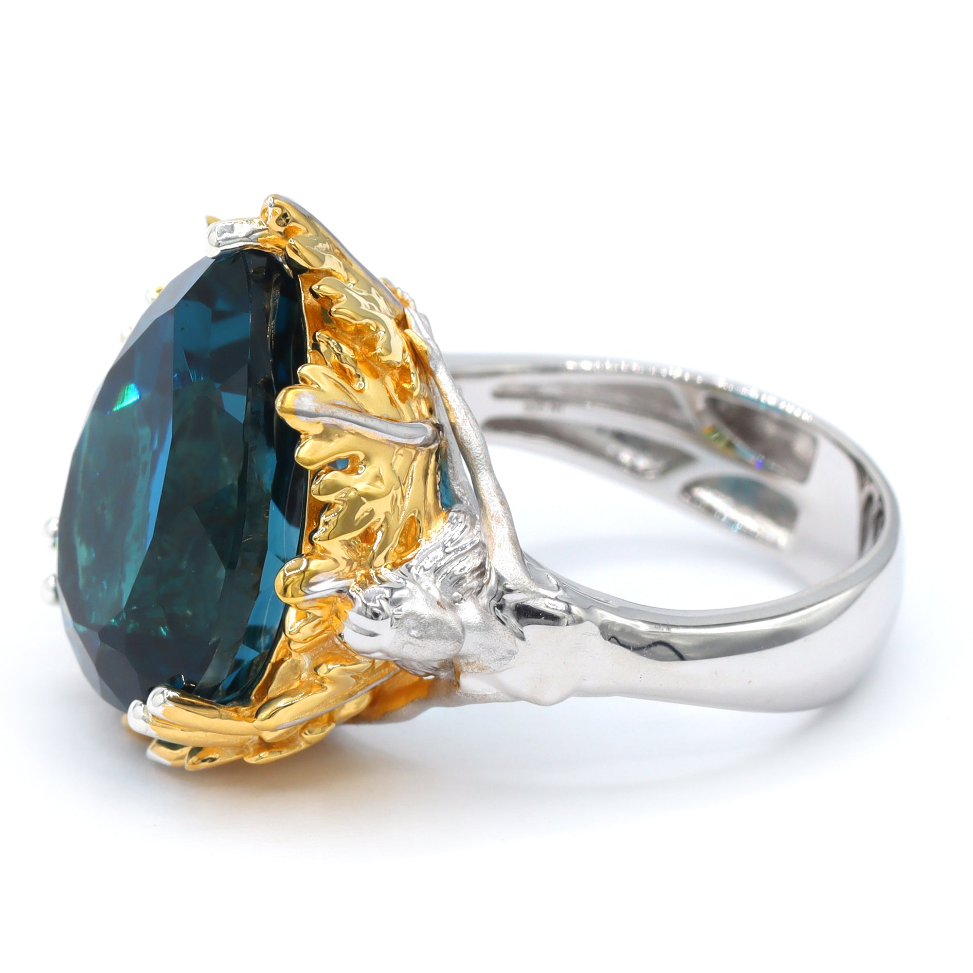 Gems en Vogue One-of-a-Kind 24K Palladium Silver 14.90ctw London Blue Topaz Ring