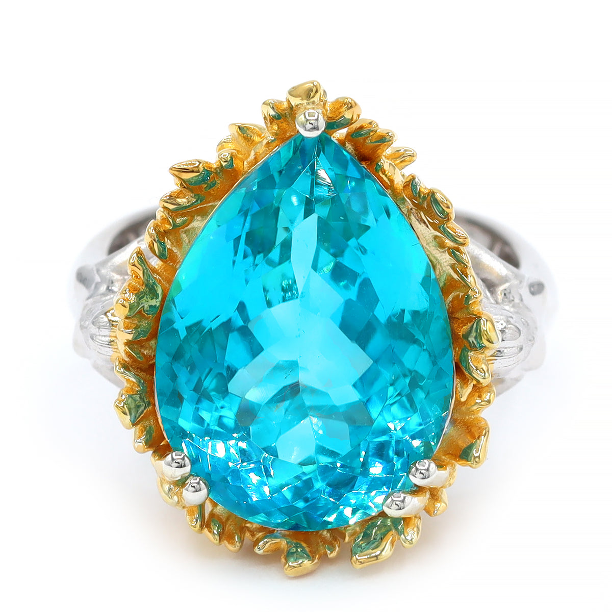 Gems en Vogue One-of-a-Kind 24K Palladium Silver 13.82ctw Paraiba Topaz Ring