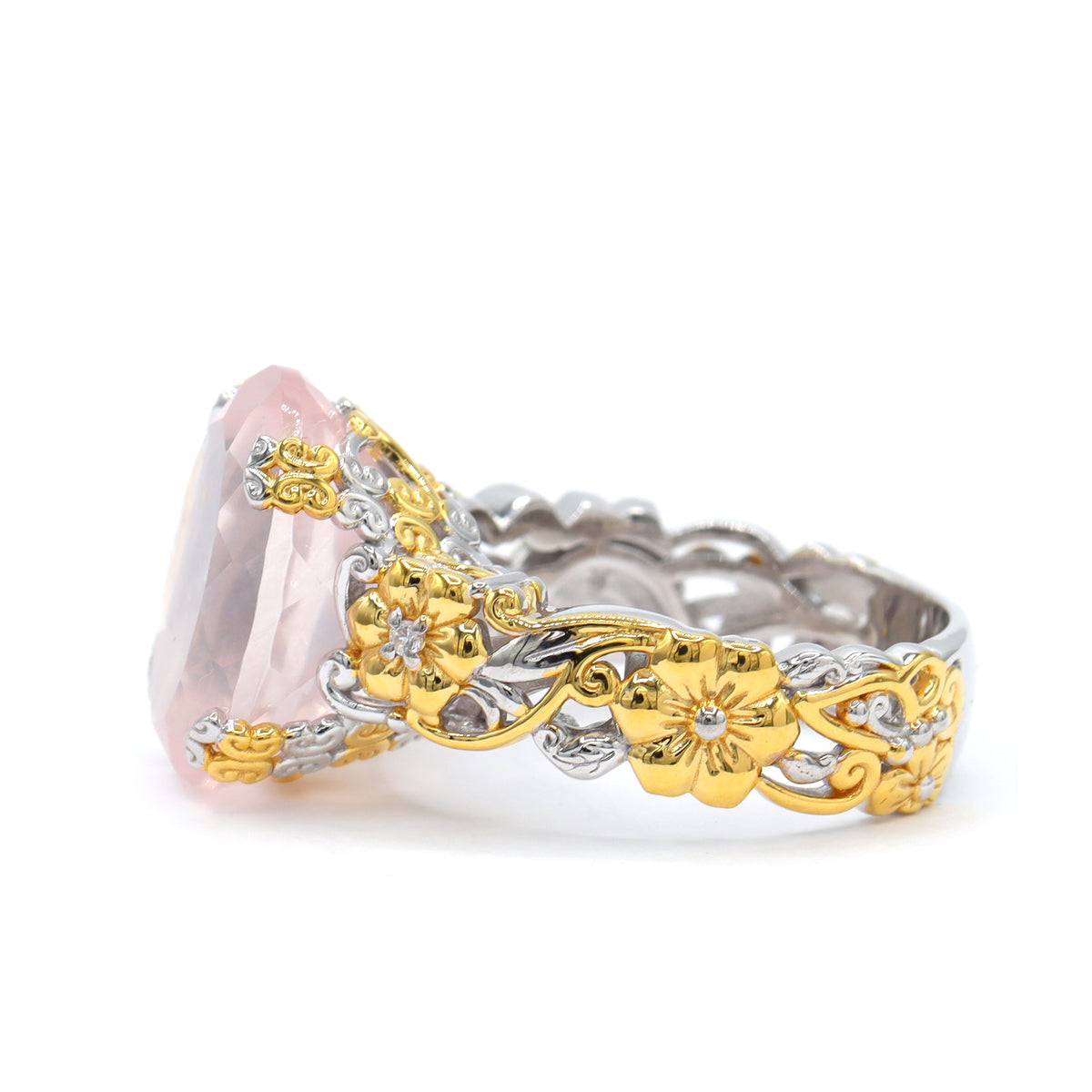 Bague "Honker" Gems en Vogue en or rose 30,26 ct et zircon blanc