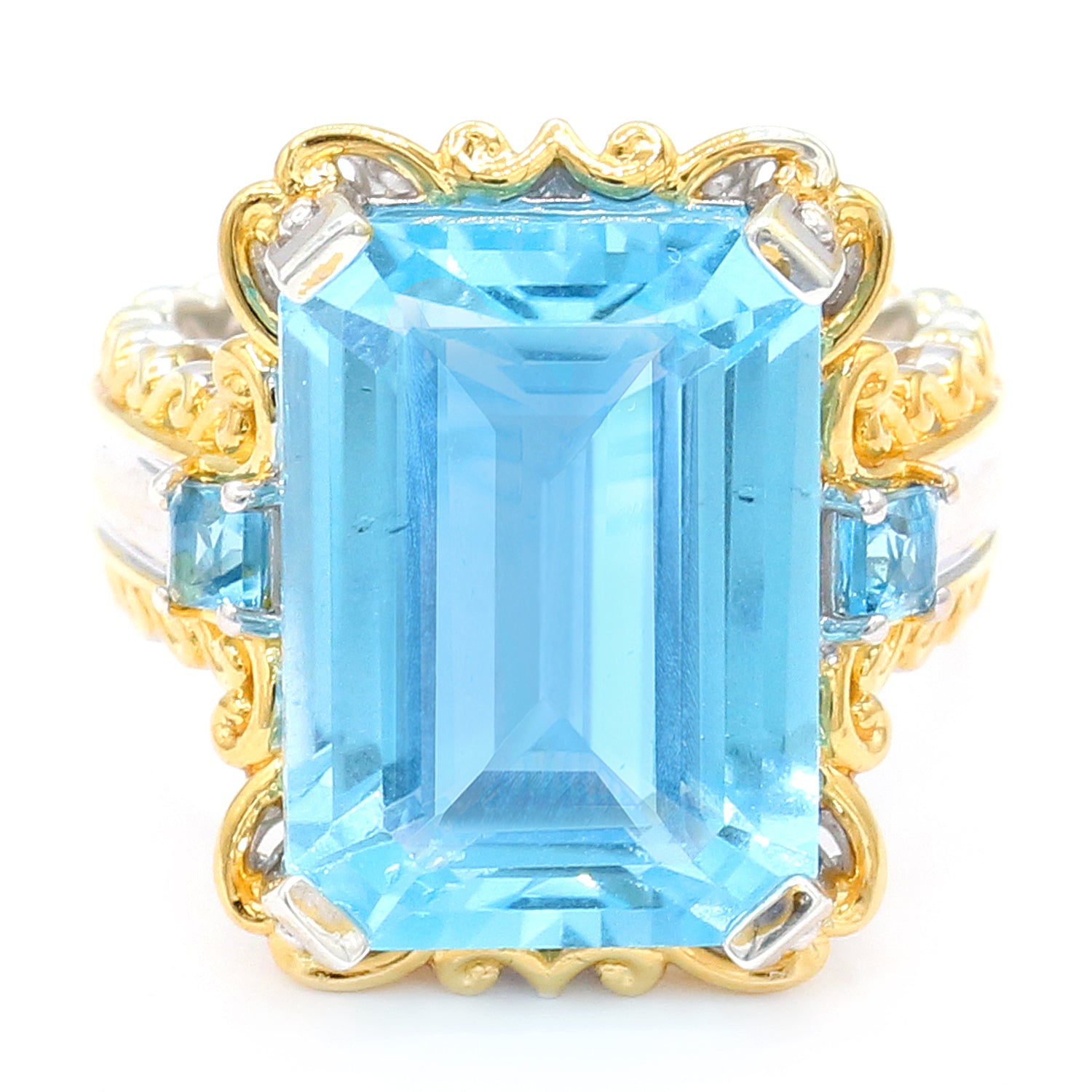 Gems en Vogue One-of-a-kind 14.88ctw Blue Topaz Ring