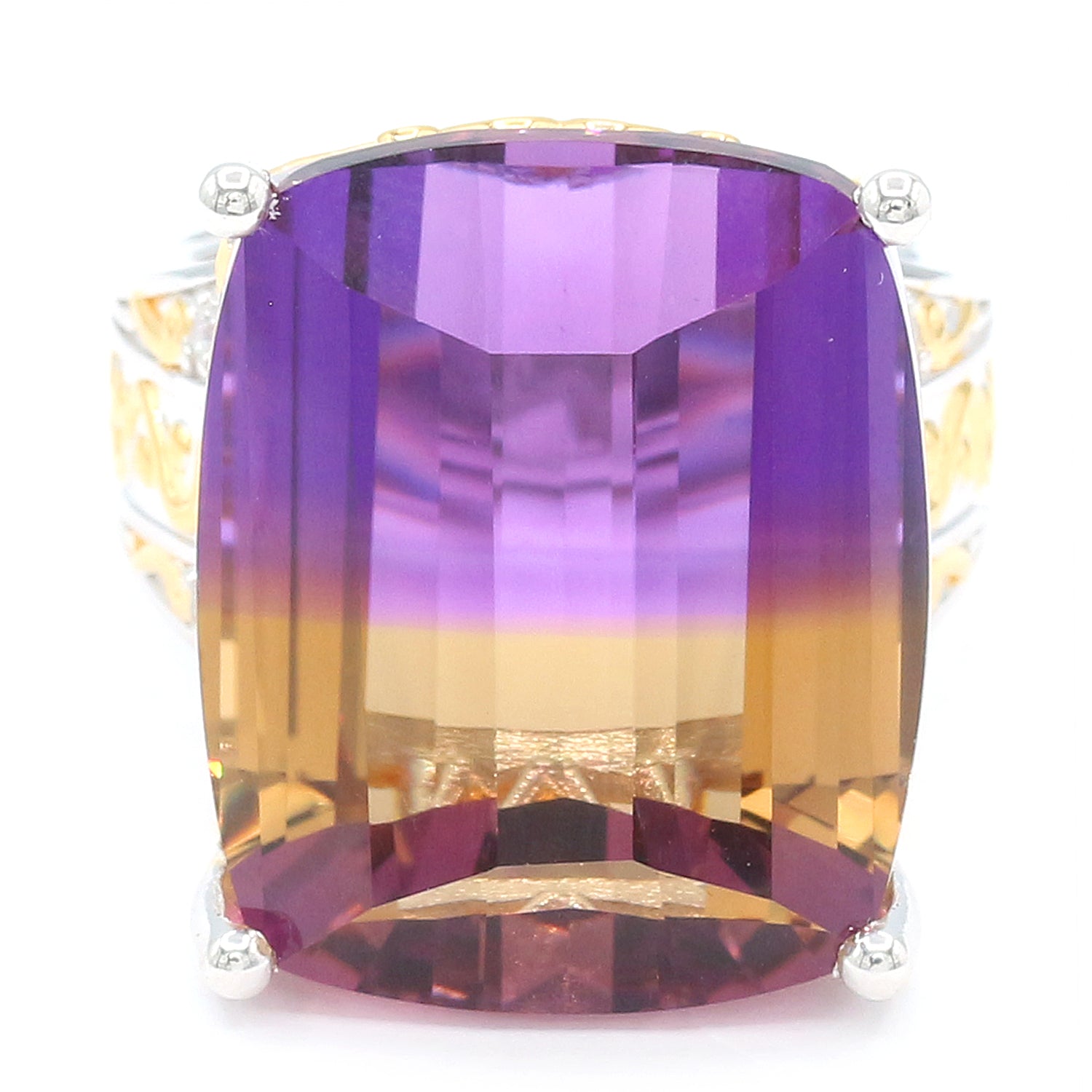 Limited Edition Gems en Vogue Luxe, One-of-a-Kind 36.88ctw Ametrine & White Zircon Honker Ring