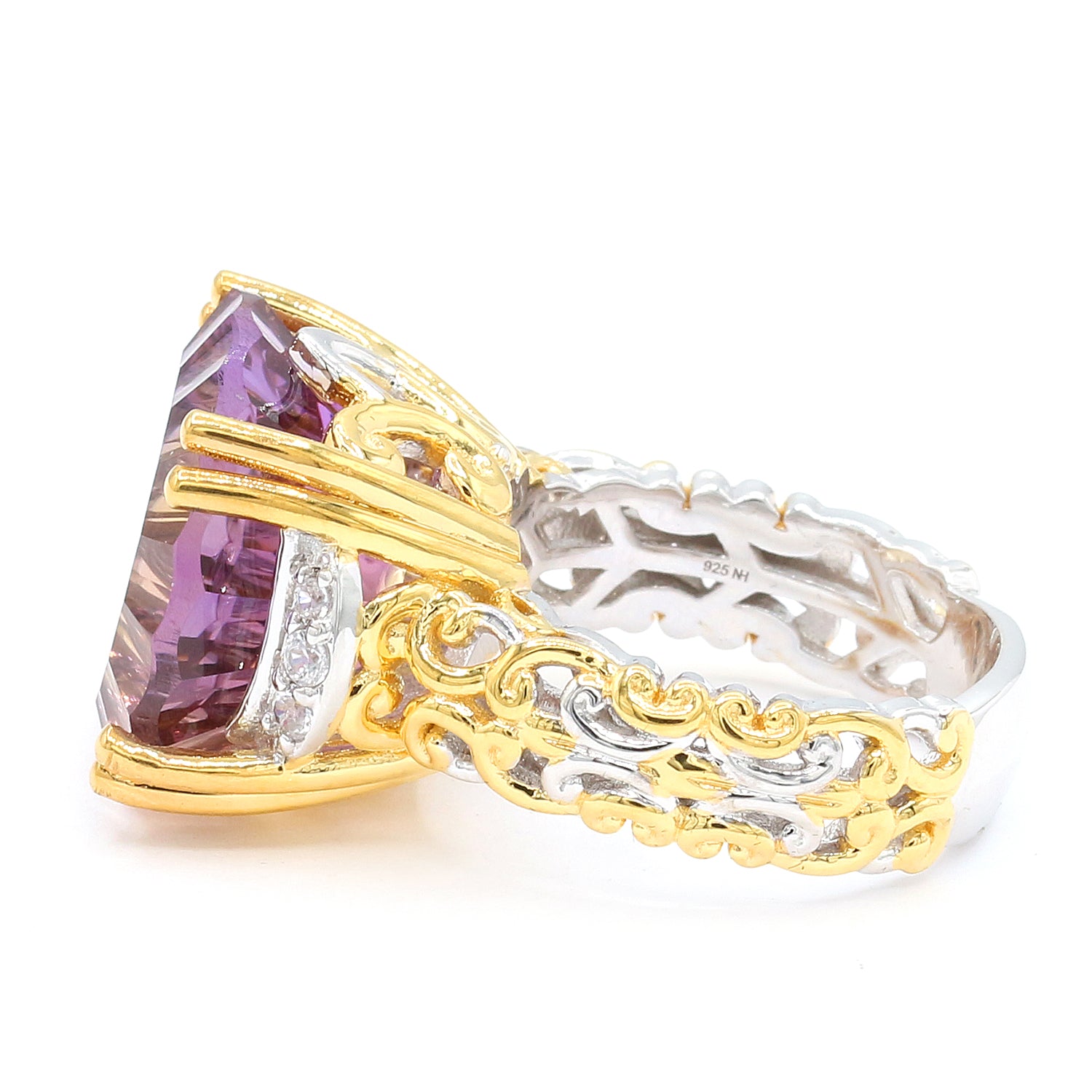 Limited Edition Gems en Vogue Luxe, One-of-a-Kind 20.00ctw Ametrine & White Zircon Honker Ring