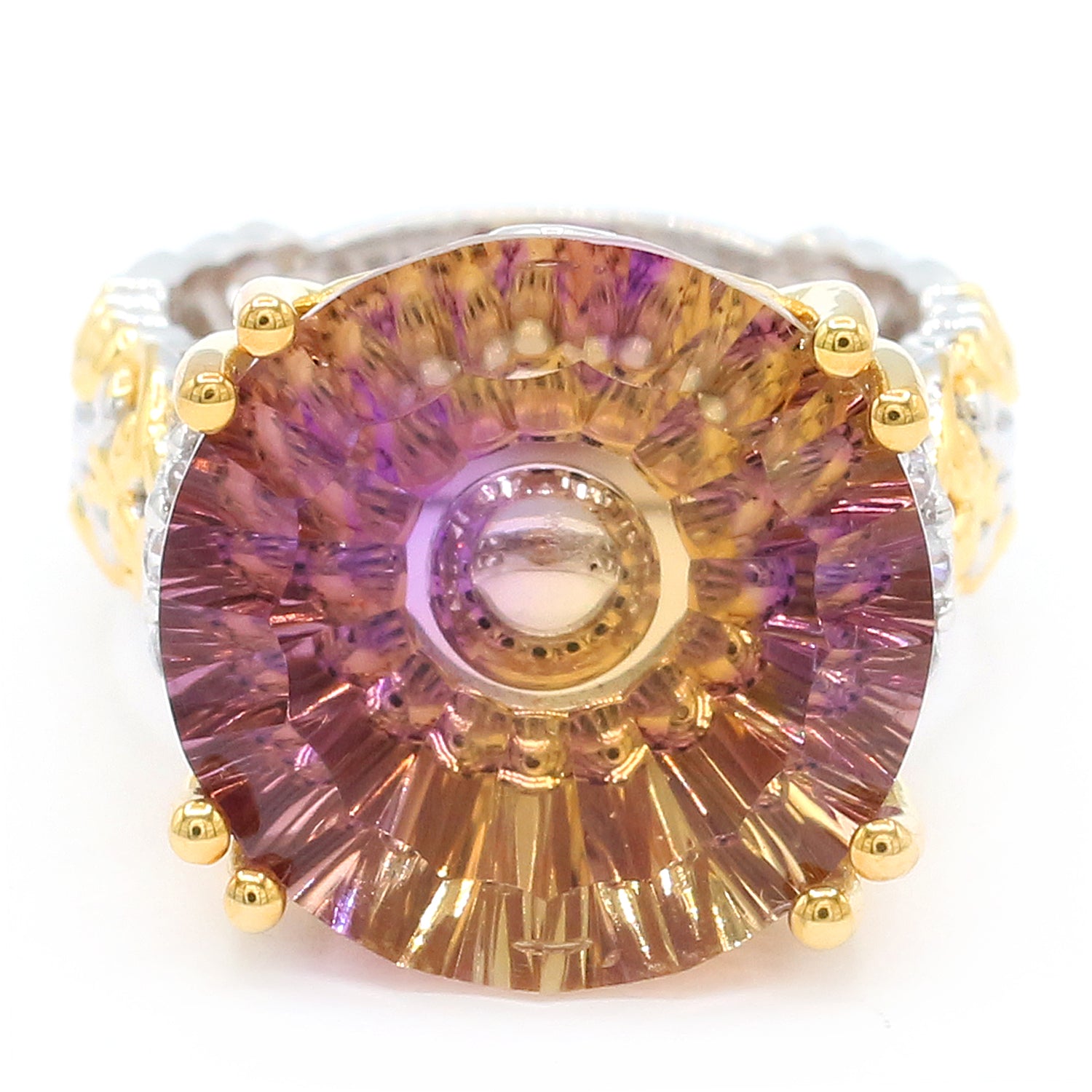 Limited Edition Gems en Vogue Luxe, One-of-a-Kind 20.00ctw Ametrine & White Zircon Honker Ring