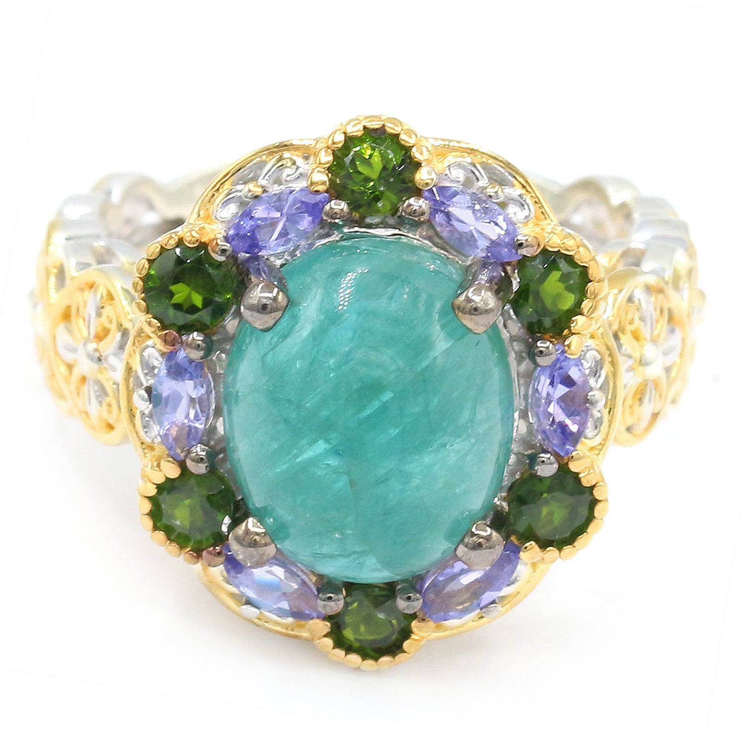 Gems en Vogue One-of-a-Kind Grandidierite, Chrome Diopside & Tanzanite Ring