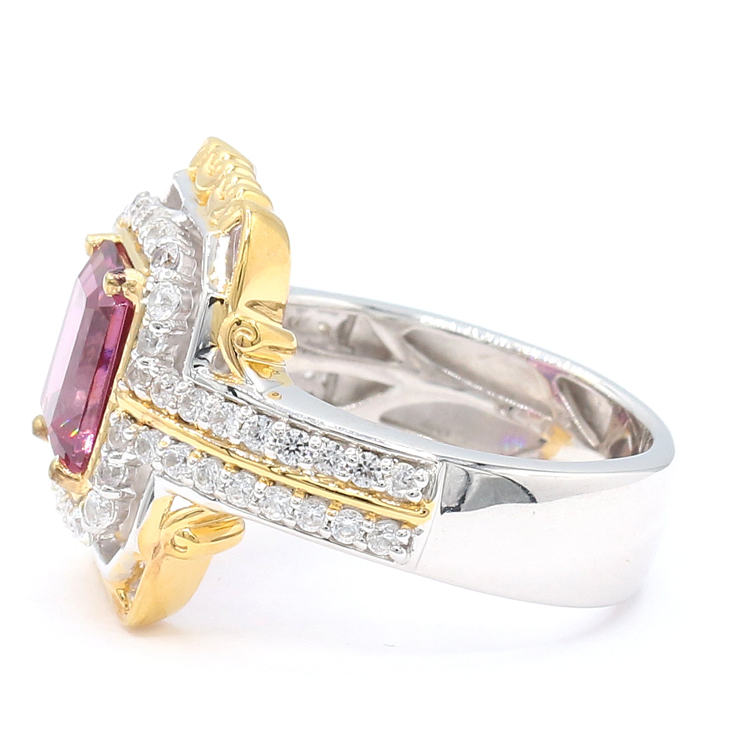 Gems en Vogue 3.03ctw Rhodolite Garnet & White Zircon Ring