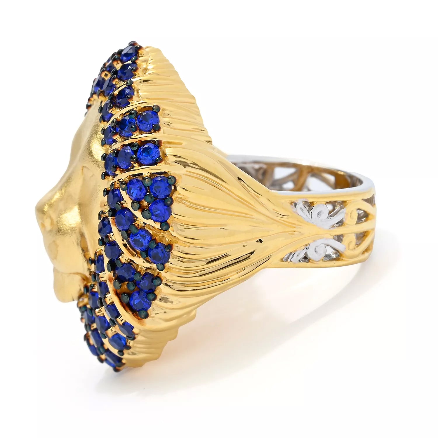 Gems en Vogue 2.11ctw Cobalt Blue Spinel Lion Ring