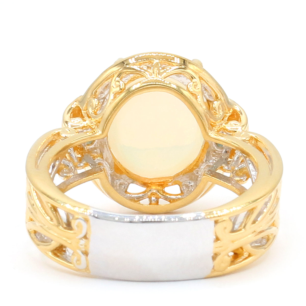 Bague en opale éthiopienne et spinelle noire Gems en Vogue