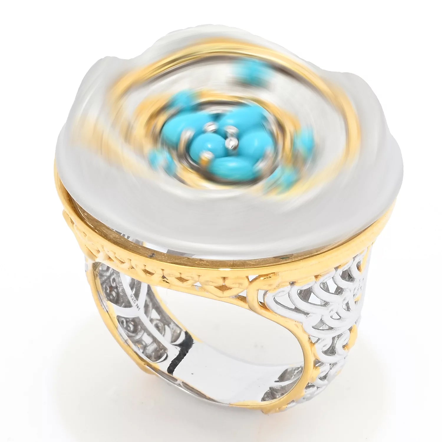 Gems en Vogue Sleeping Beauty Turquoise Mountain Spinner Ring