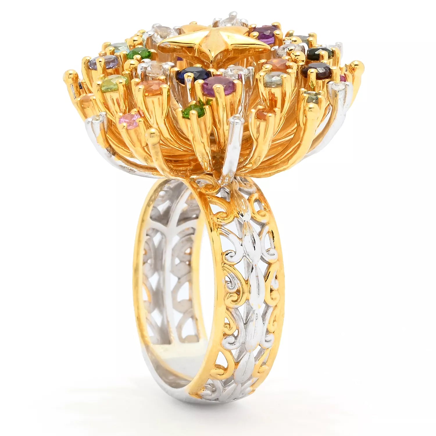 Gems en Vogue 2.18ctw Multi Gemstones "Fireworks" Ring