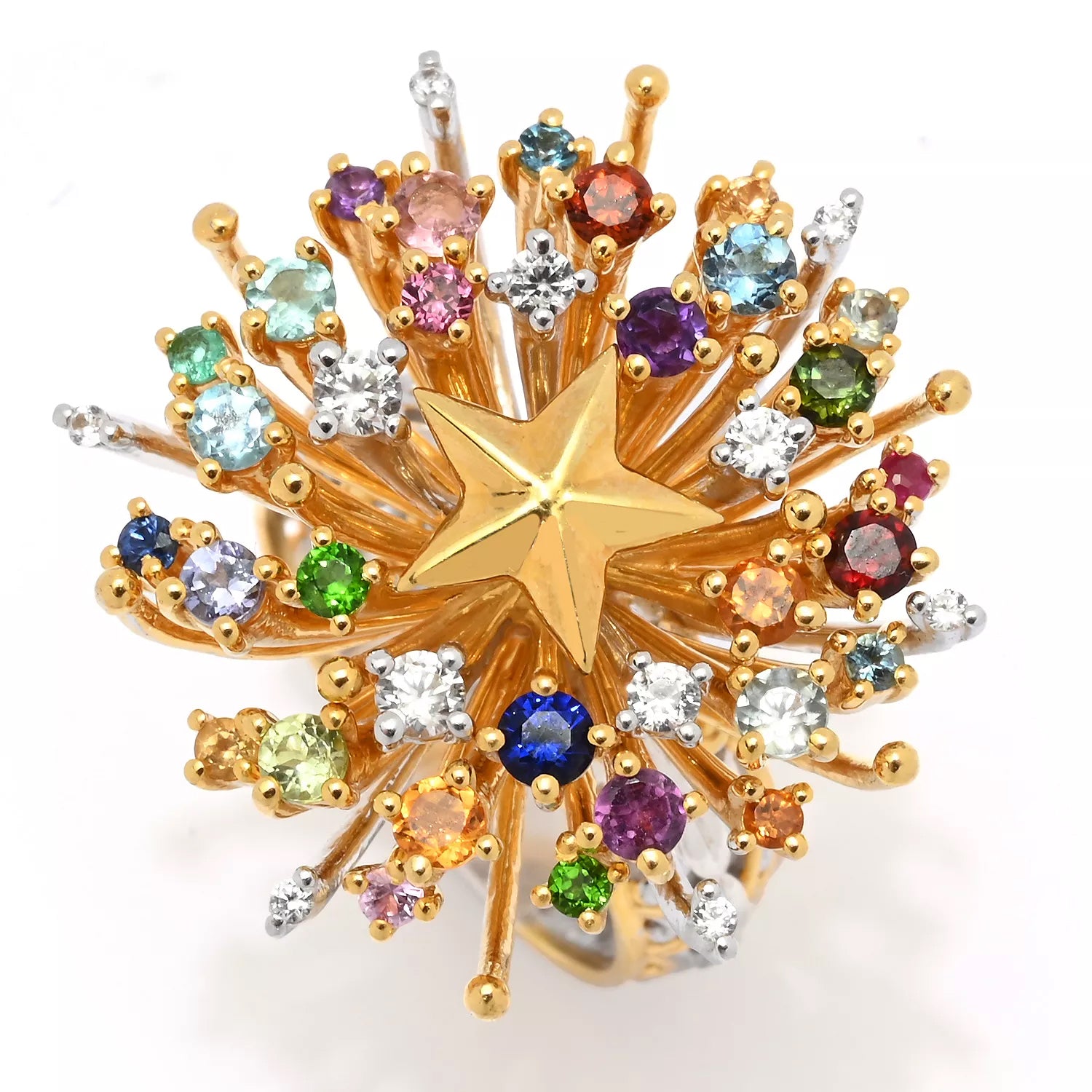 Gems en Vogue 2.18ctw Multi Gemstones "Fireworks" Ring