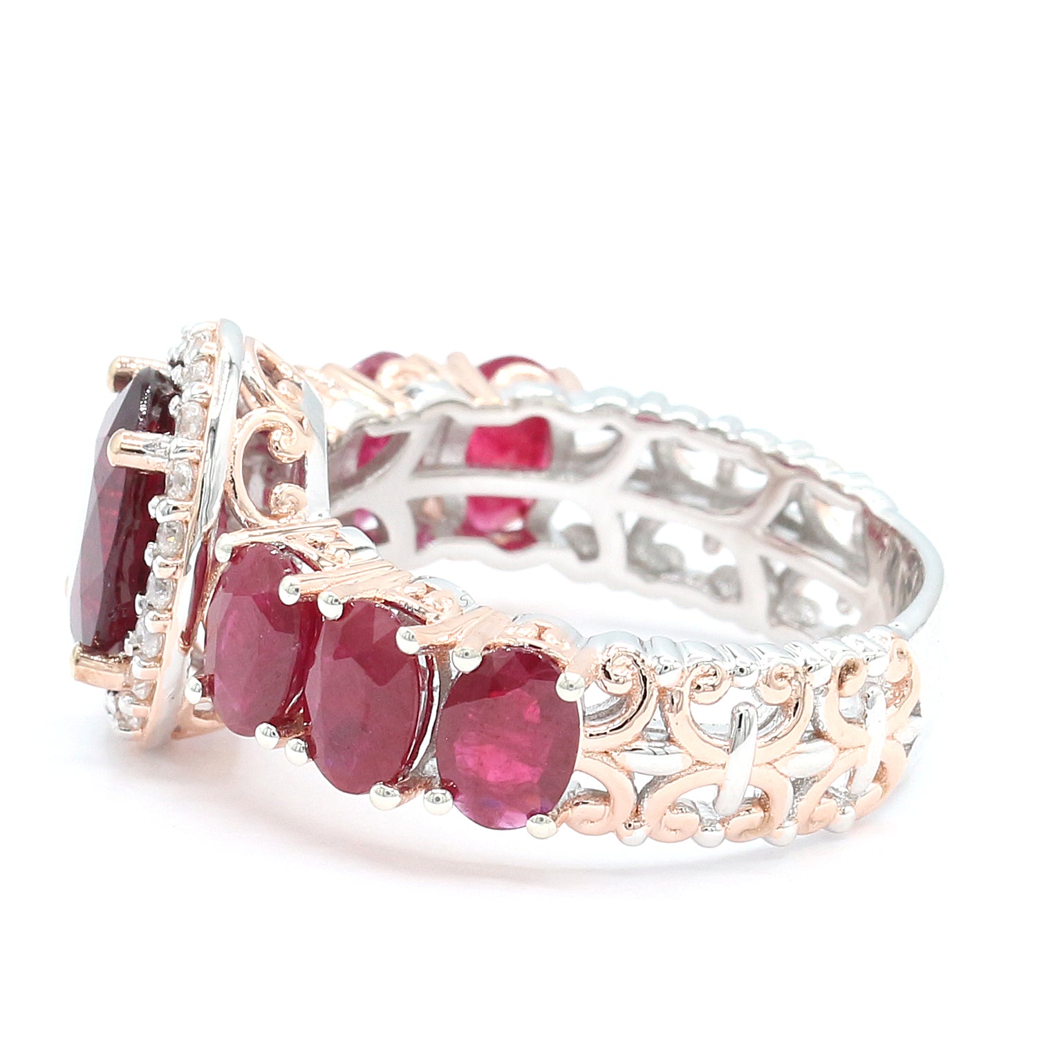 Limited Edition Gems en Vogue 6.01ctw Rubellite, Ruby & White Zircon Ring