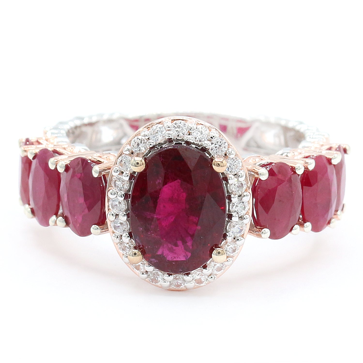 Limited Edition Gems en Vogue 6.01ctw Rubellite, Ruby & White Zircon Ring