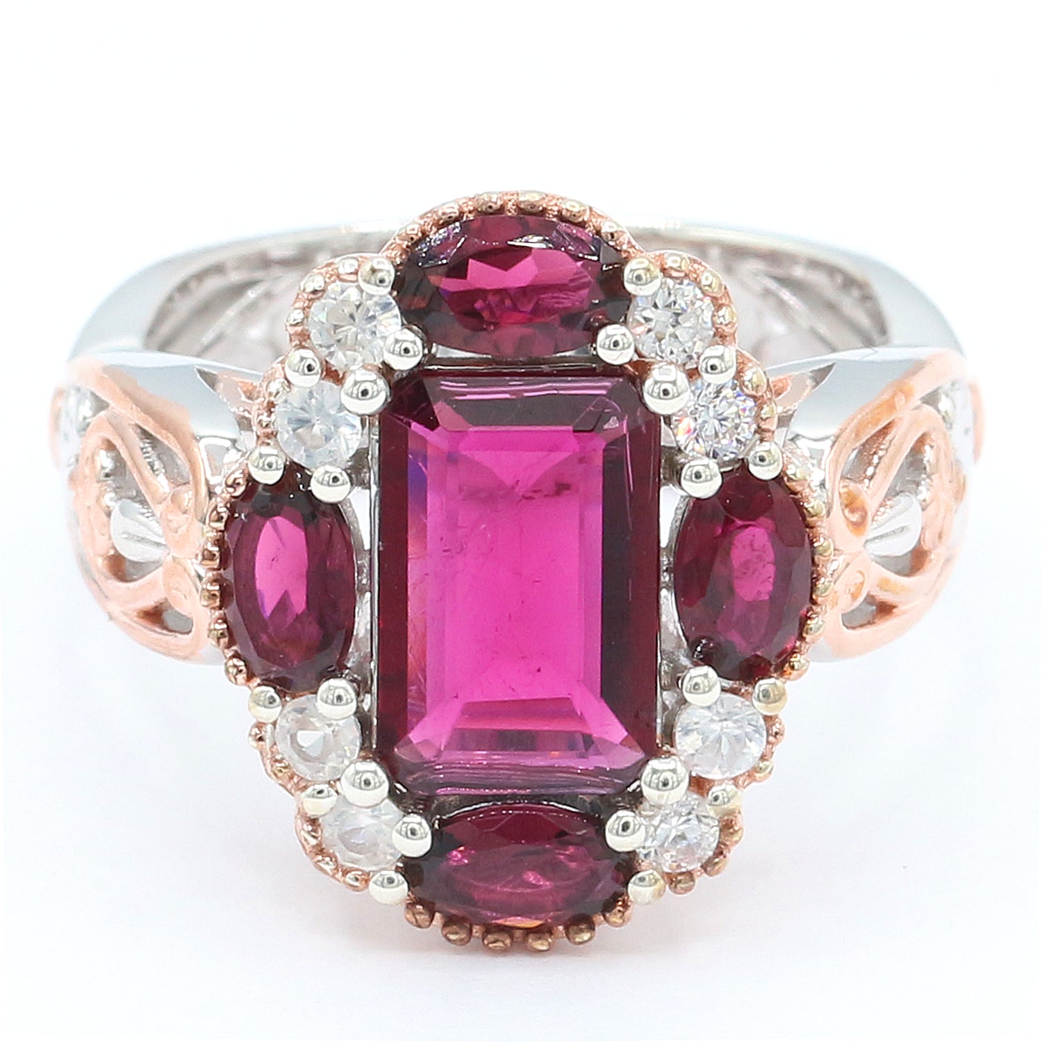 Limited Edition Gems en Vogue One-of-a-Kind 3.10ctw Rubellite & White Zircon Ring