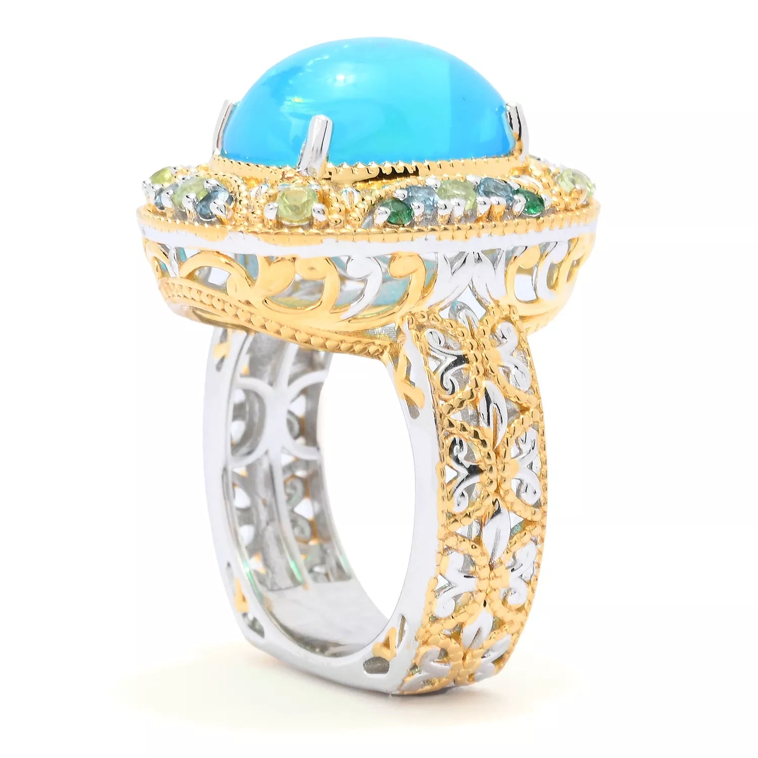 Gems en Vogue Paraiba Opal & Multi Gemstones Ring