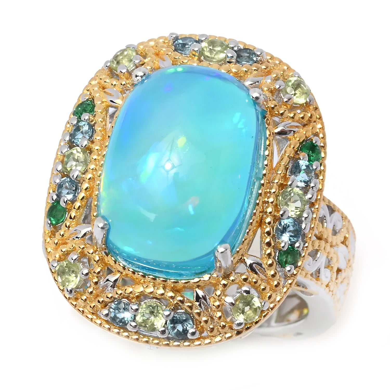 Gems en Vogue Paraiba Opal & Multi Gemstones Ring