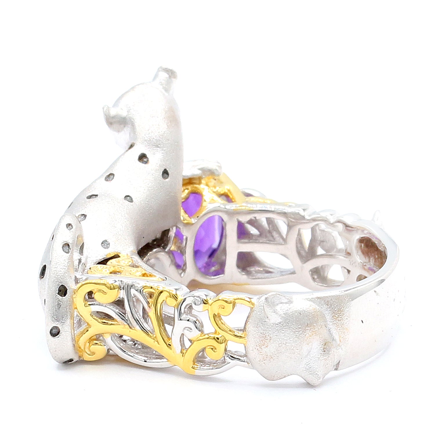 Gems en Vogue 1.14ctw Amethyst Panther Ring