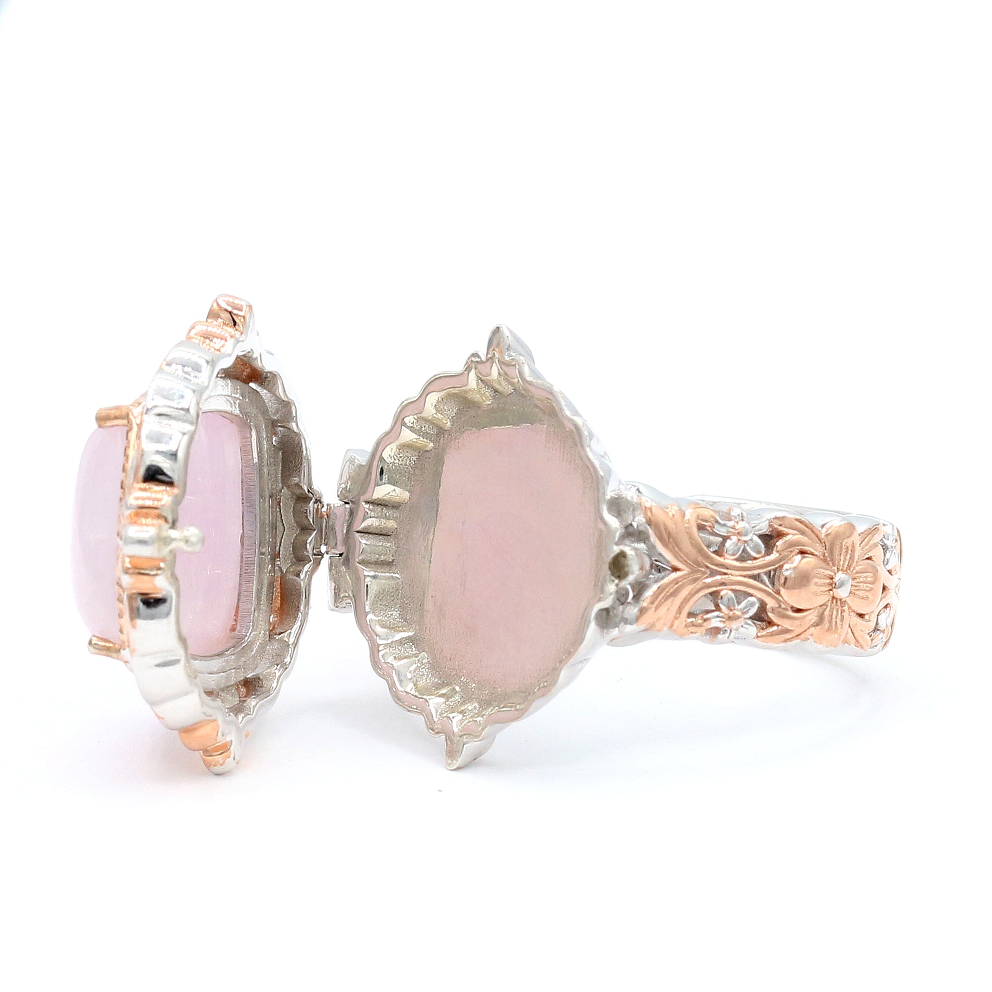 Gems en Vogue Kunzite Locket Keepsake Ring