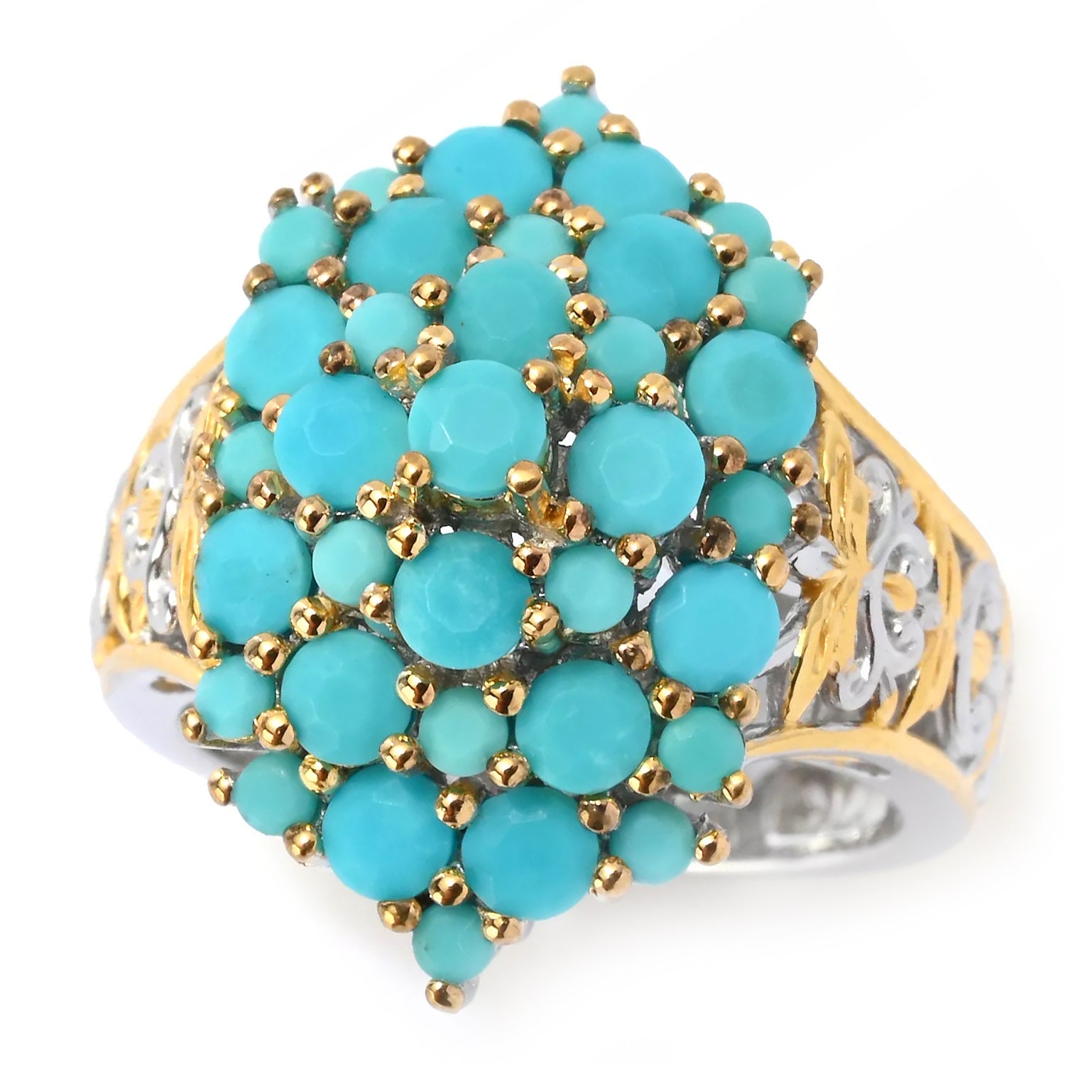 Gems en Vogue Round Faceted Turquoise Ring