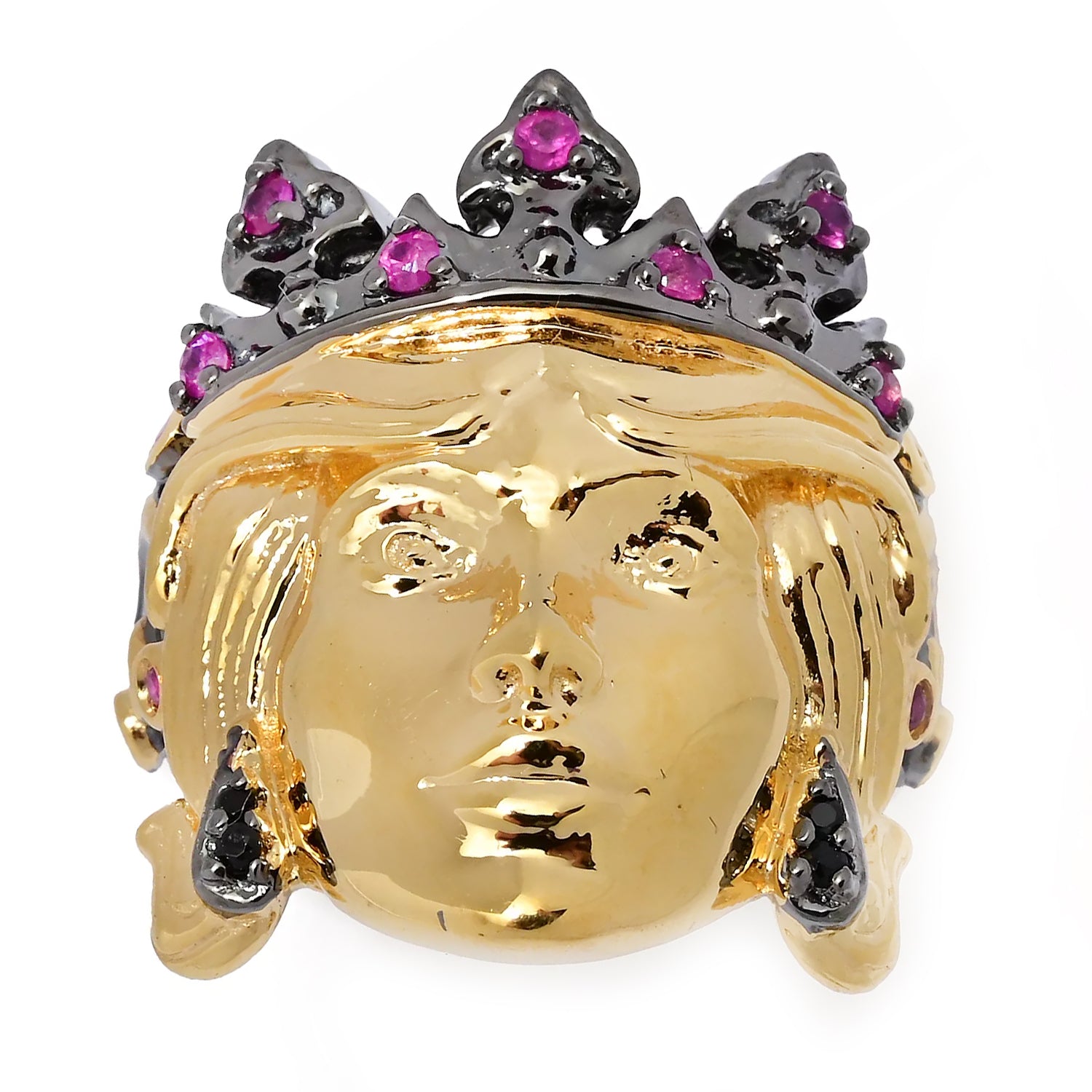 Gems en Vogue 0.37ctw Ruby & Black Spinel Princess Ring