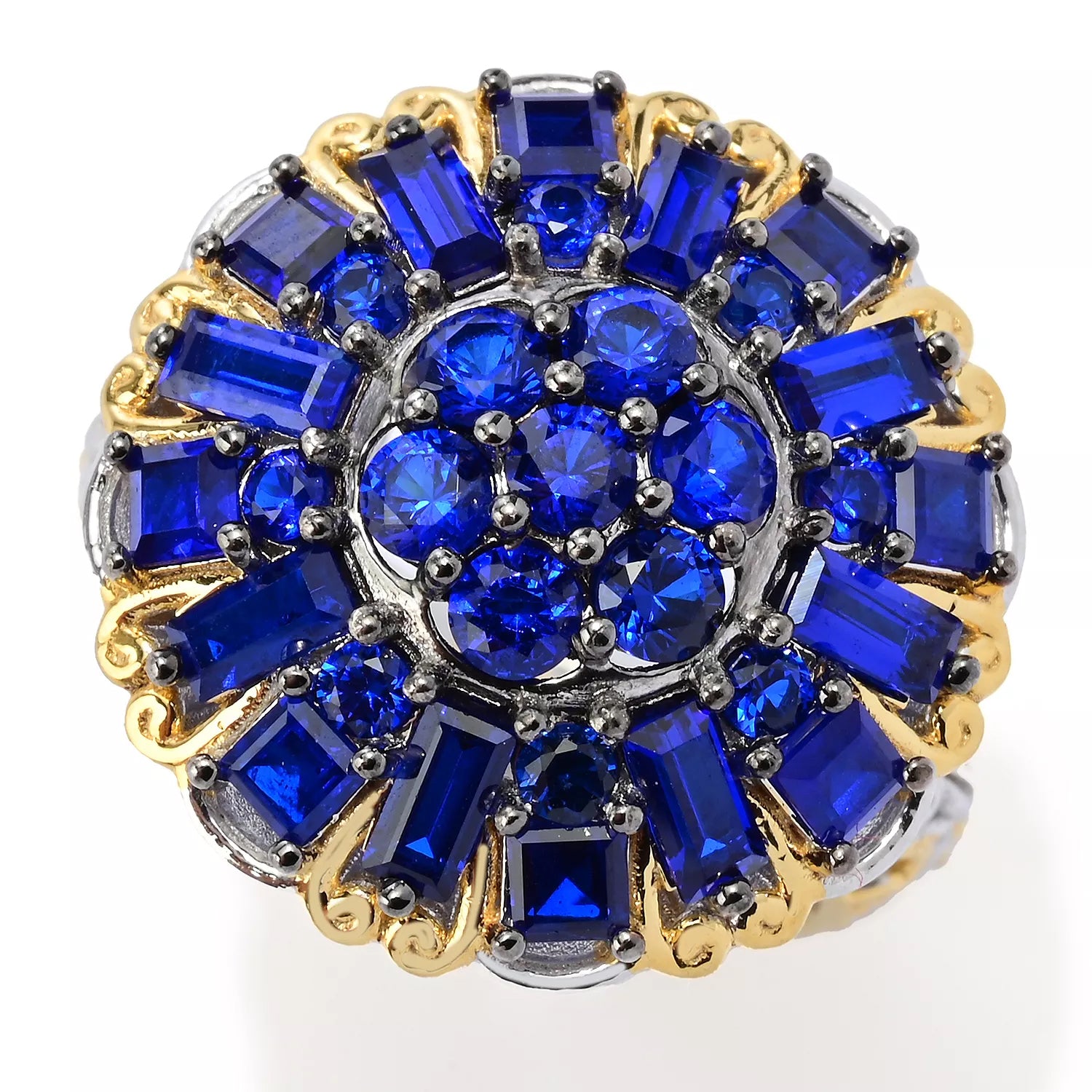 Gems en Vogue 24K Palladium Silver 2.79ctw Cobalt Blue Spinel Ring