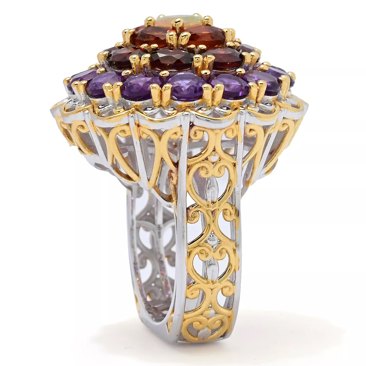 Gems en Vogue 6.83ctw Multi Gemstones "Party Cake" Ring