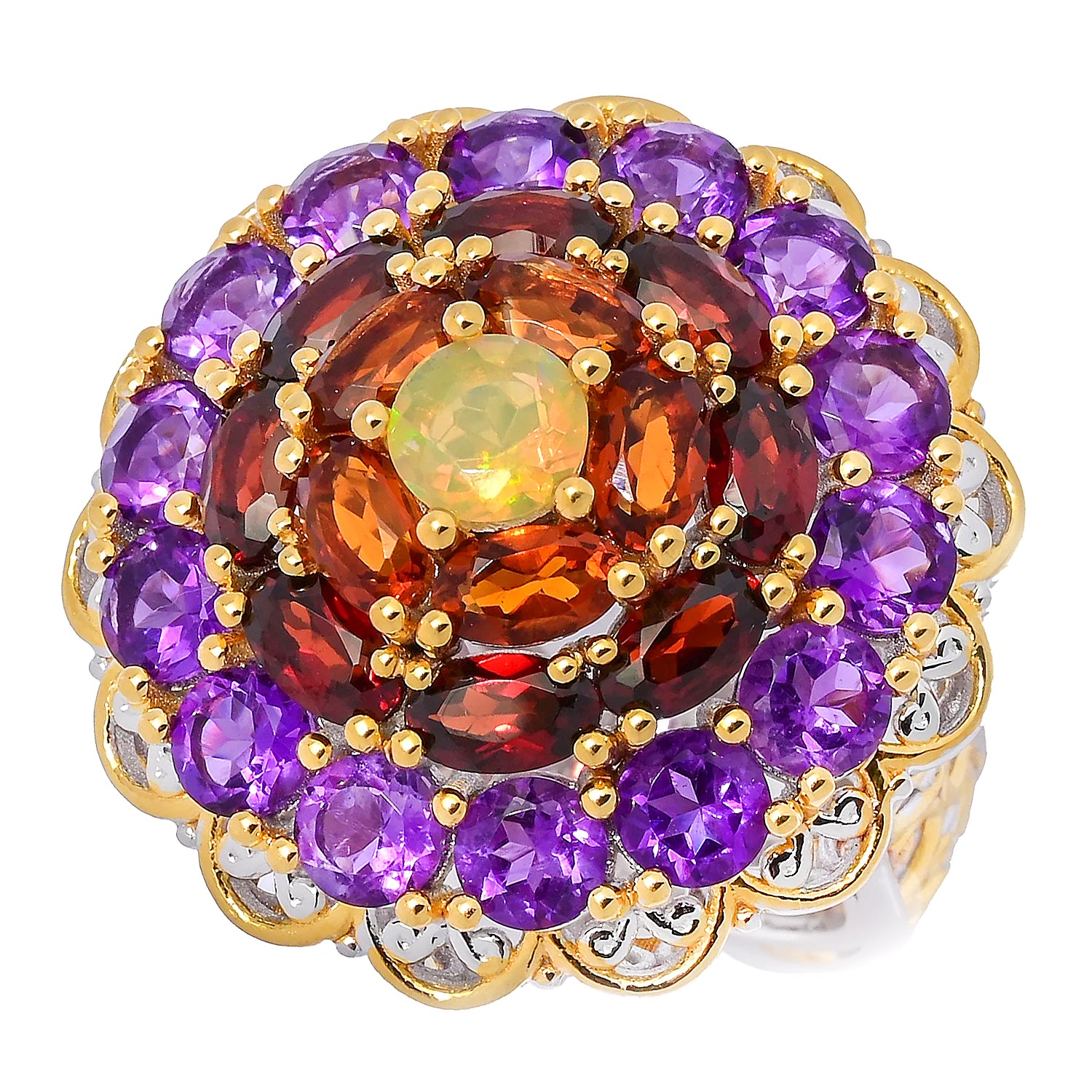 Gems en Vogue 6.83ctw Multi Gemstones "Party Cake" Ring