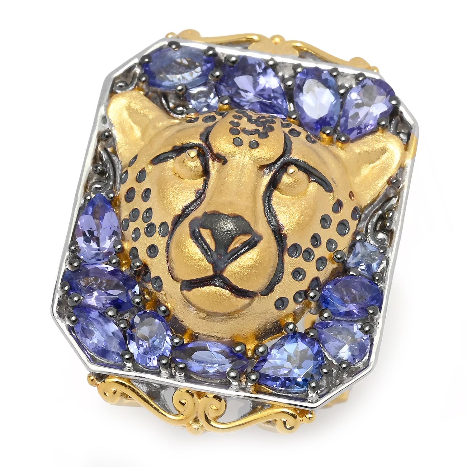 Gems en Vogue 2.70ctw Multi Shape Tanzanite Cheetah Ring