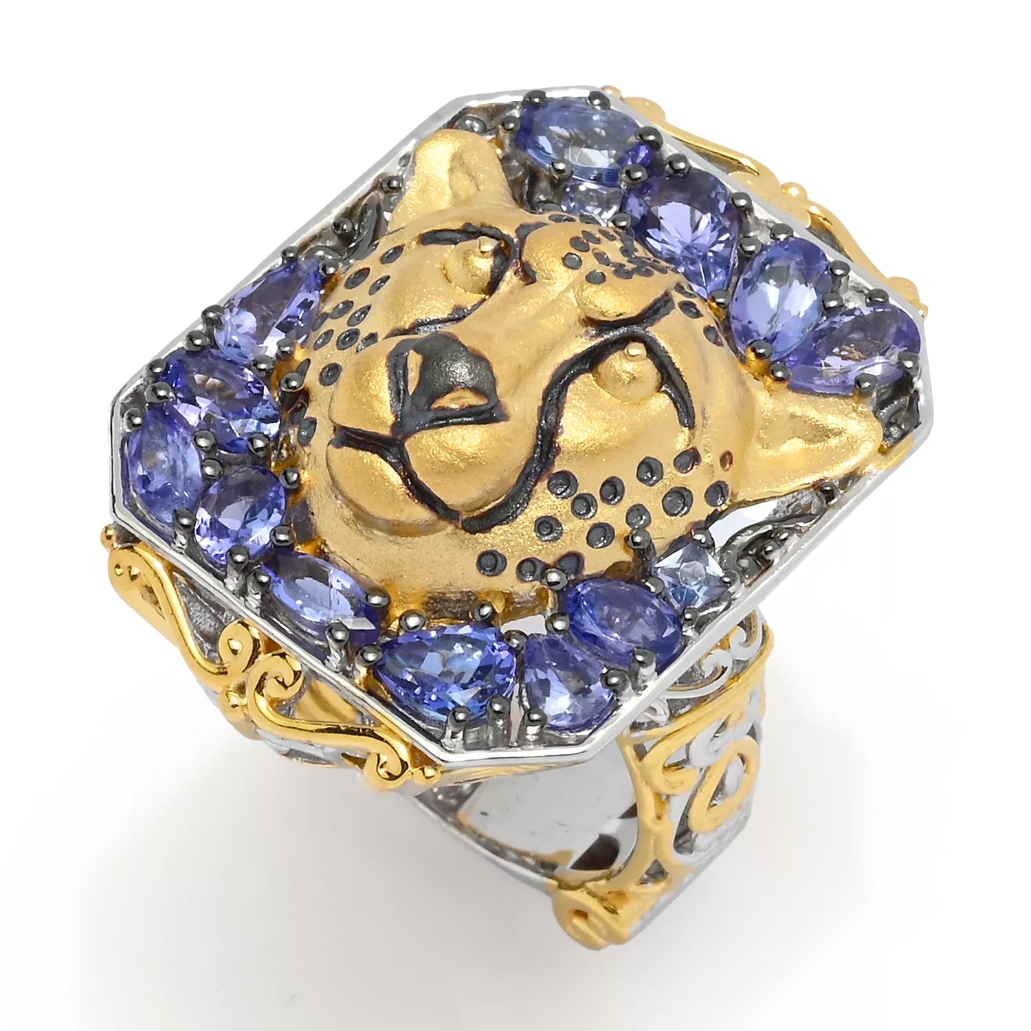 Gems en Vogue 2.70ctw Multi Shape Tanzanite Cheetah Ring