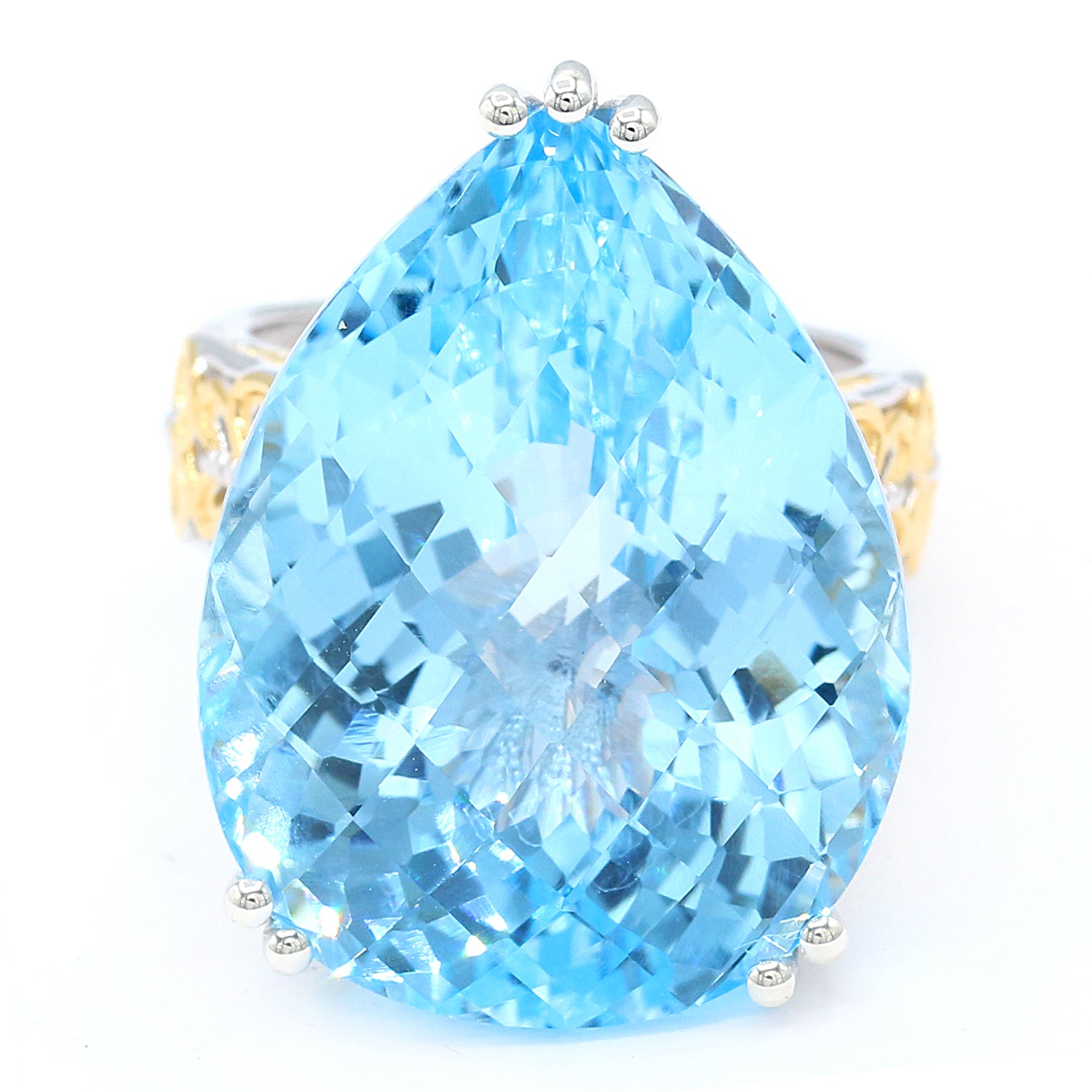 Limited Edition Gems en Vogue One-of-a-Kind 52.83ctw Dark Sky Blue Topaz Honker Ring