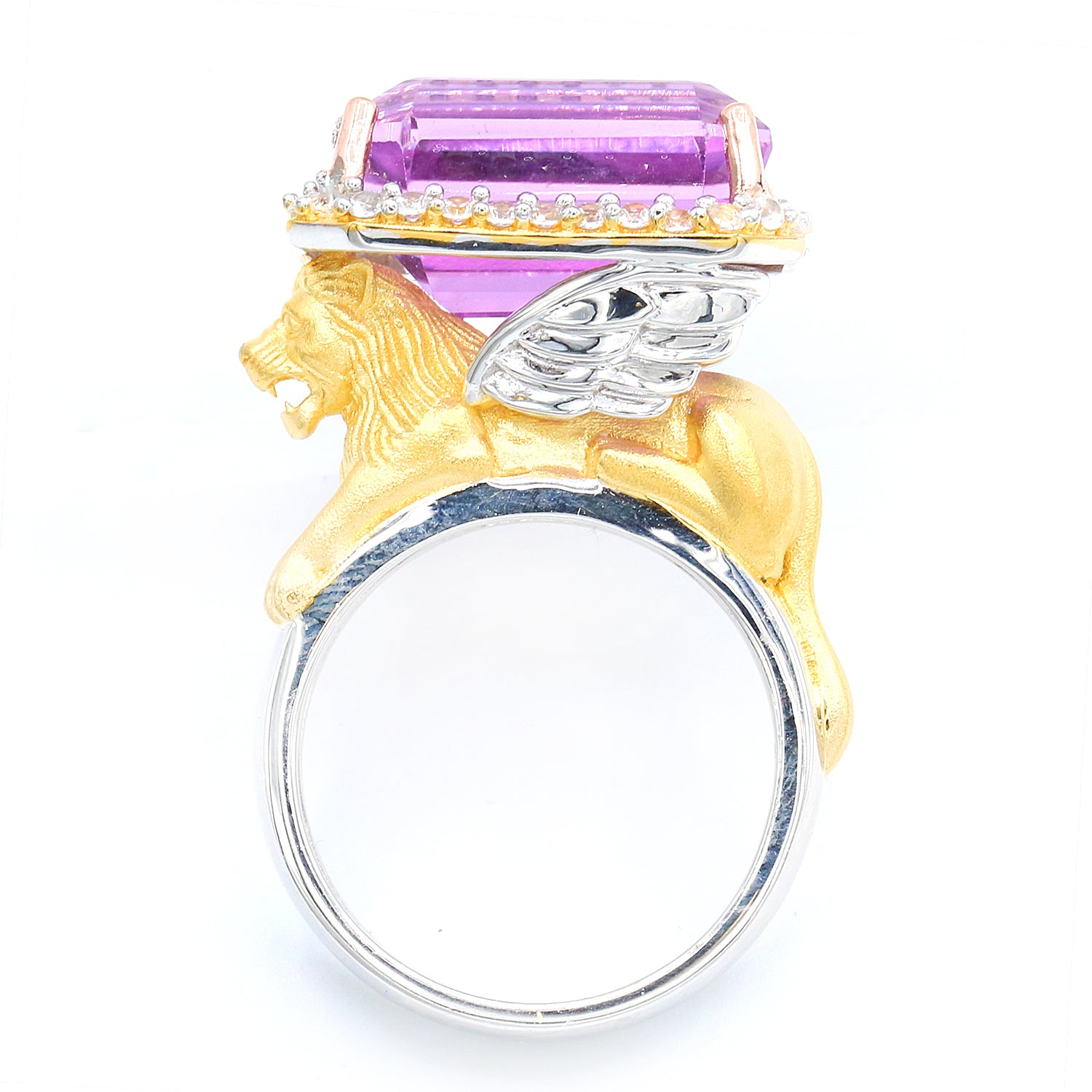 Limited Edition Gems en Vogue Luxe, 17.02ctw Kunzite & White Zircon Griffin Ring