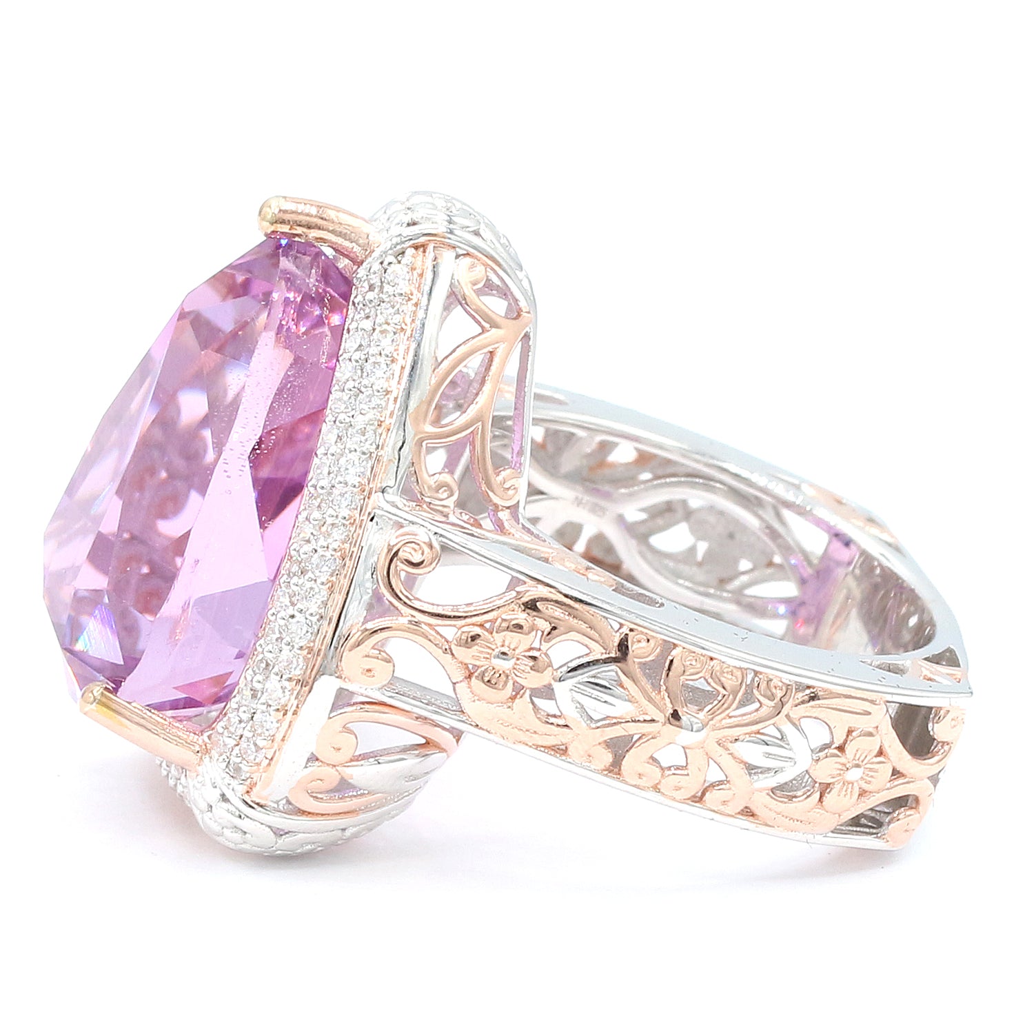 Limited Edition Gems en Vogue Luxe, One-of-a-Kind 18.13ctw Kunzite & White Zircon Ring