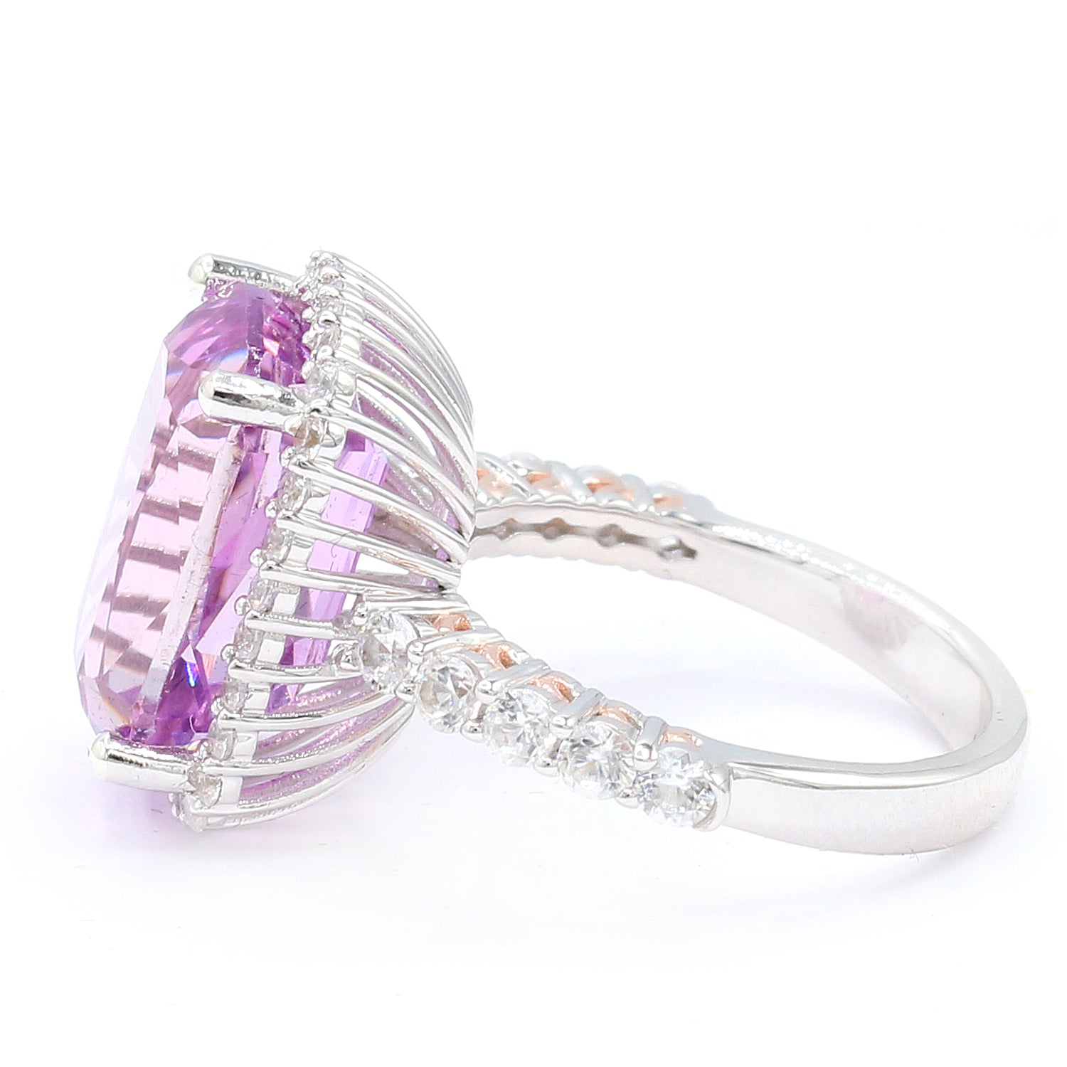 Limited Edition Gems en Vogue Luxe, One-of-a-Kind 13.45ctw Kunzite & White Zircon Ring