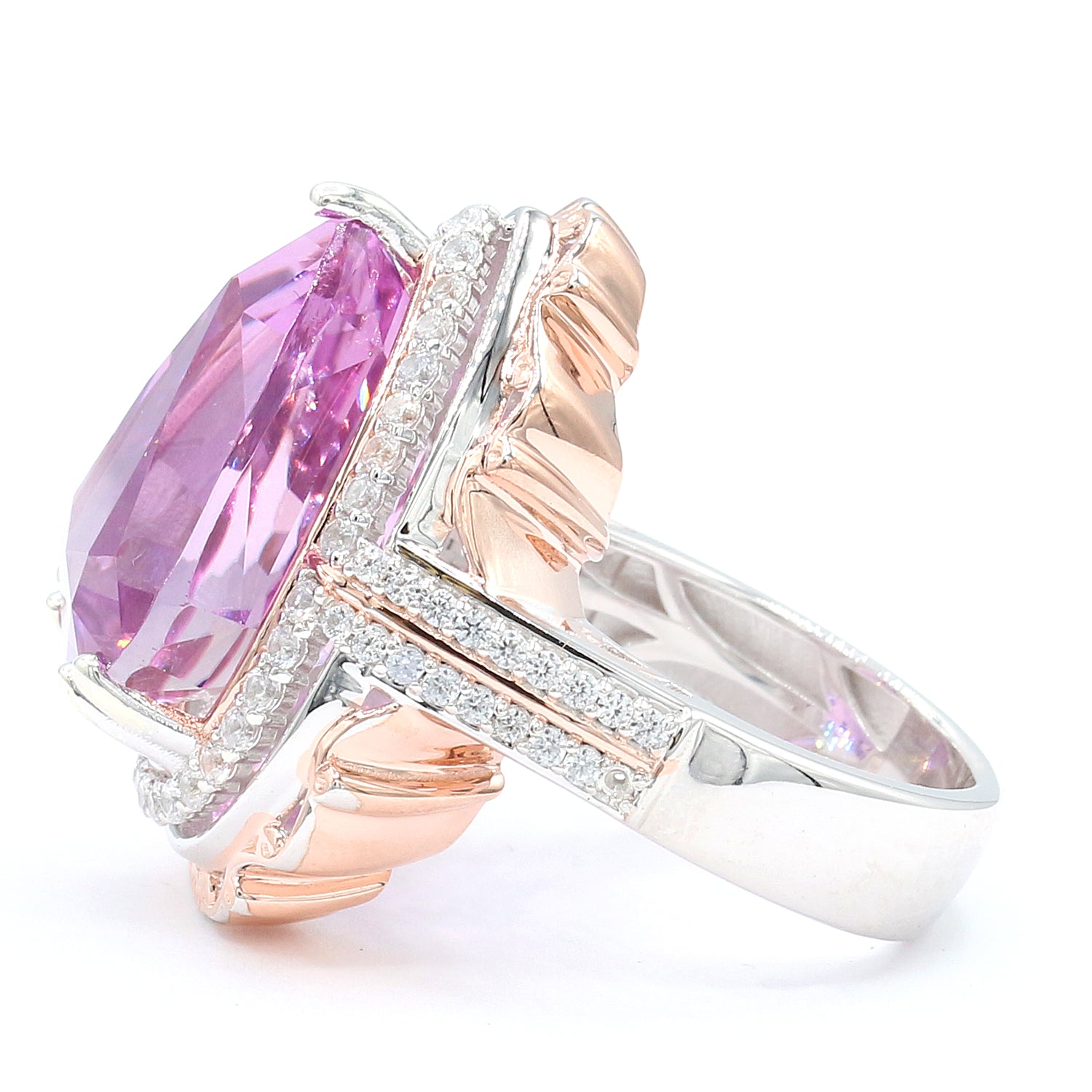 Limited Edition Gems en Vogue Luxe, One-of-a-Kind 18.87ctw Martha Rocha 5A Kunzite & White Zircon Ring