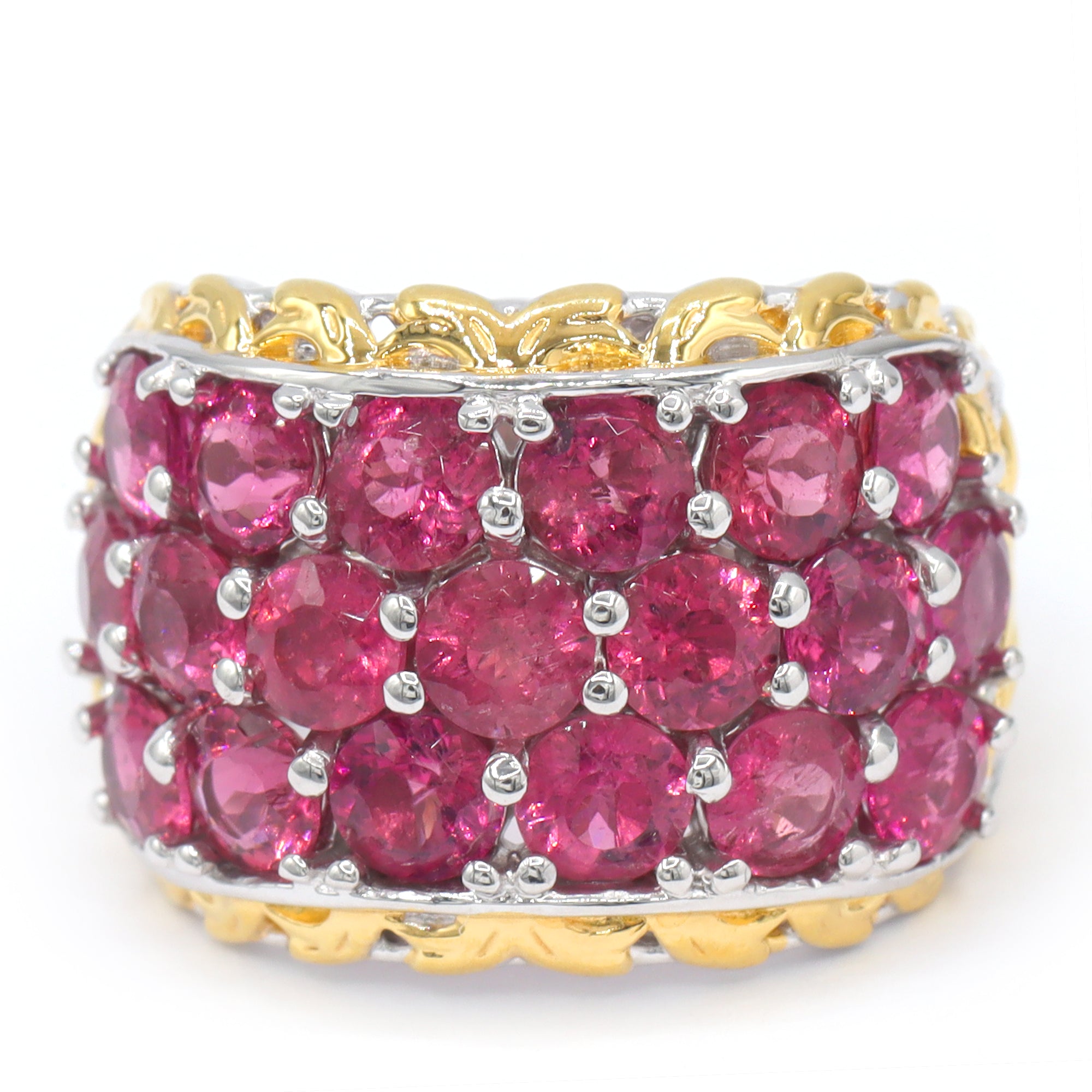 Gems en Vogue One-of-a-Kind 24K Palladium Silver 6.65ctw Rubellite Band Ring