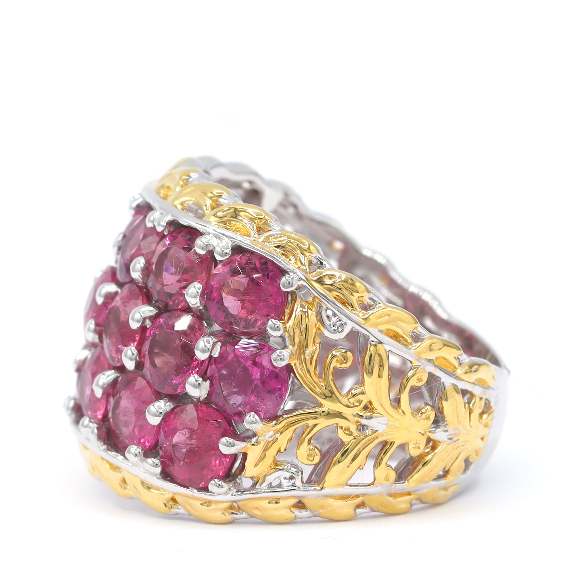 Gems en Vogue One-of-a-Kind 24K Palladium Silver 6.65ctw Rubellite Band Ring