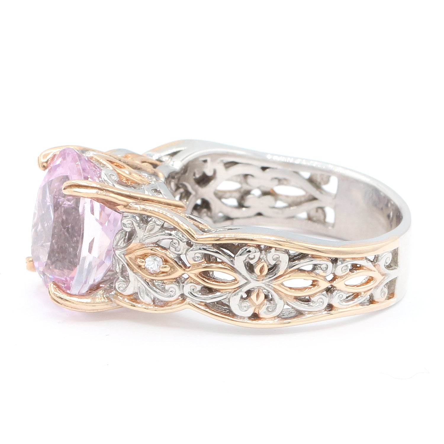 Gems en Vogue 5.76ctw Kunzite & White Zircon Ring